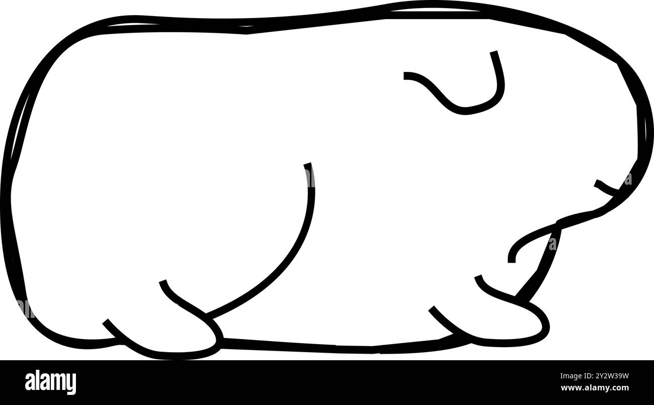 abbildung des Symbols für symbole für die linie von guinea-Schwein-Haustieren Stock Vektor