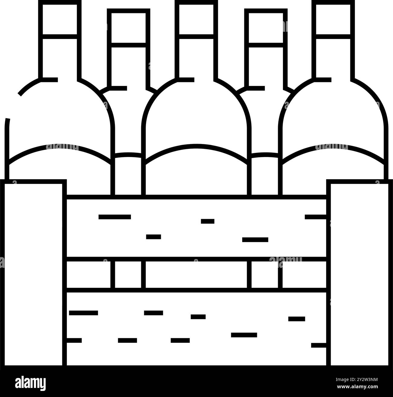 Vektorgrafik für Symbole der Weinkarton-Linie Stock Vektor