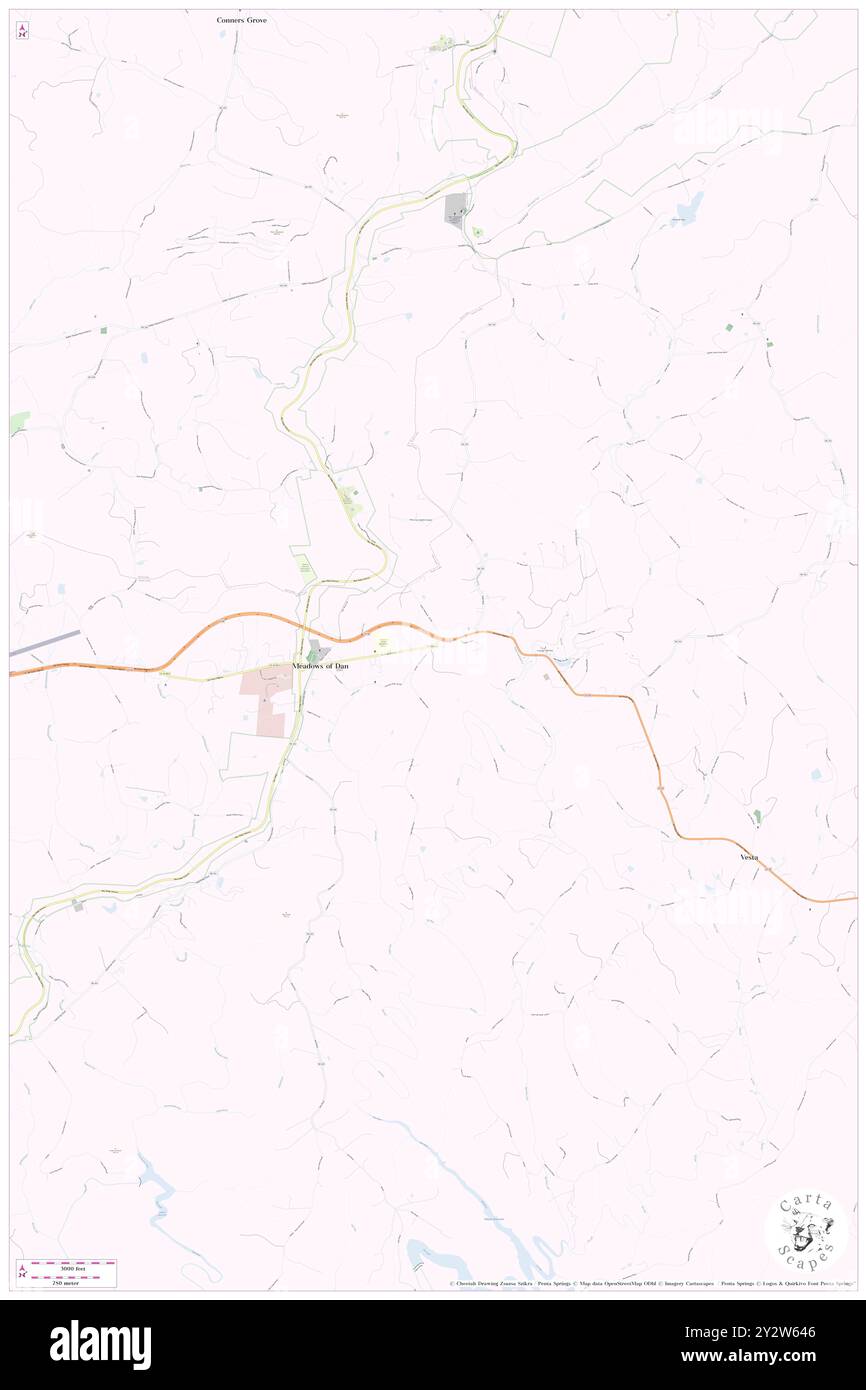 Wiadows of Dan, Patrick County, USA, USA, Virginia, n 36 44' 11'', S 80 23' 43'', Karte, Karte, Kartenausgabe 2024. Erkunden Sie Cartascapes, eine Karte, die die vielfältigen Landschaften, Kulturen und Ökosysteme der Erde enthüllt. Reisen Sie durch Zeit und Raum und entdecken Sie die Verflechtungen der Vergangenheit, Gegenwart und Zukunft unseres Planeten. Stockfoto