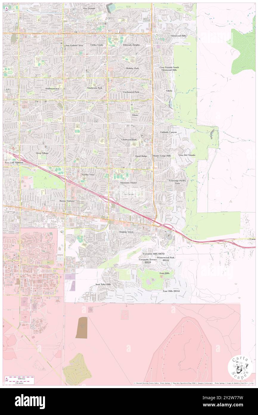 La Cuesta, Bernalillo County, USA, Vereinigte Staaten, New Mexico, n 35 4' 42''', S 106 30' 25'', Karte, Cartascapes Map, veröffentlicht 2024. Erkunden Sie Cartascapes, eine Karte, die die vielfältigen Landschaften, Kulturen und Ökosysteme der Erde enthüllt. Reisen Sie durch Zeit und Raum und entdecken Sie die Verflechtungen der Vergangenheit, Gegenwart und Zukunft unseres Planeten. Stockfoto