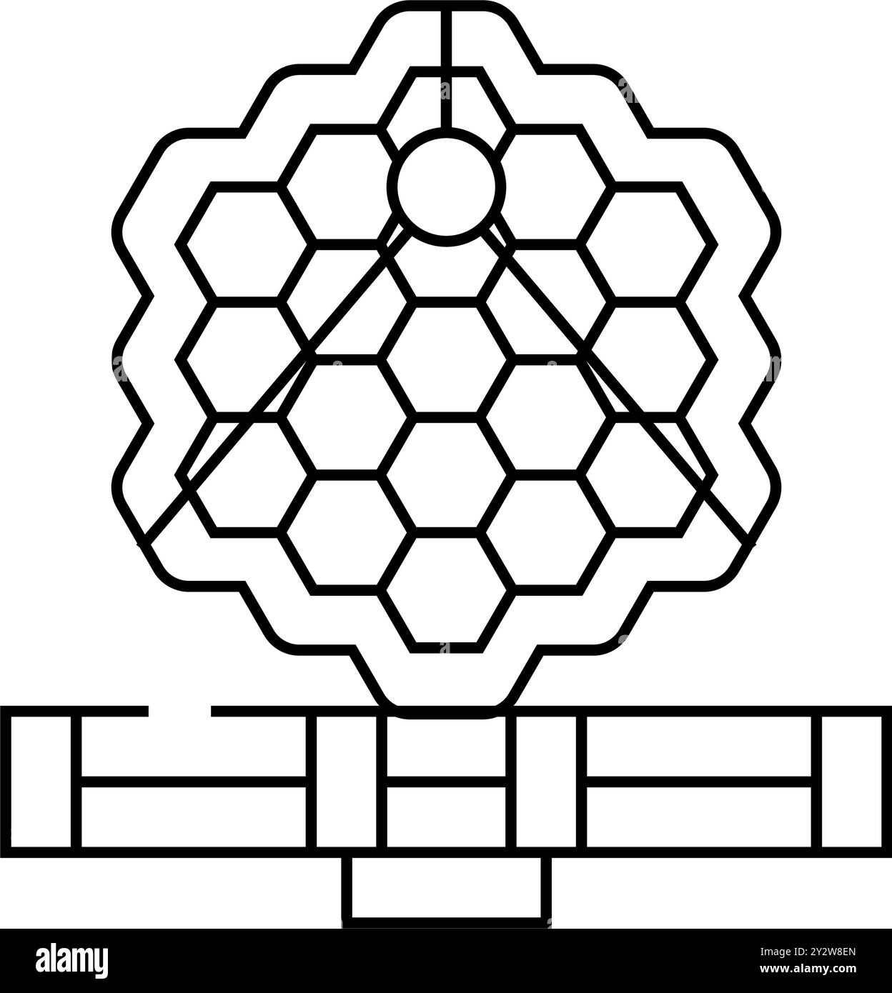 james webb Weltraumteleskop Linie Symbol Vektor Illustration Stock Vektor