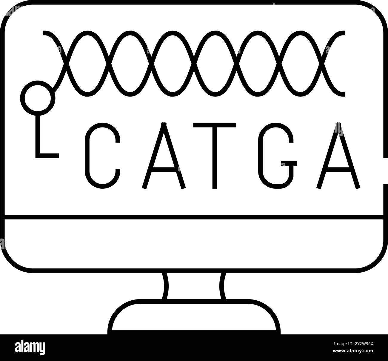 dna auf Computerbildschirm Linie Symbol Vektor Illustration Stock Vektor