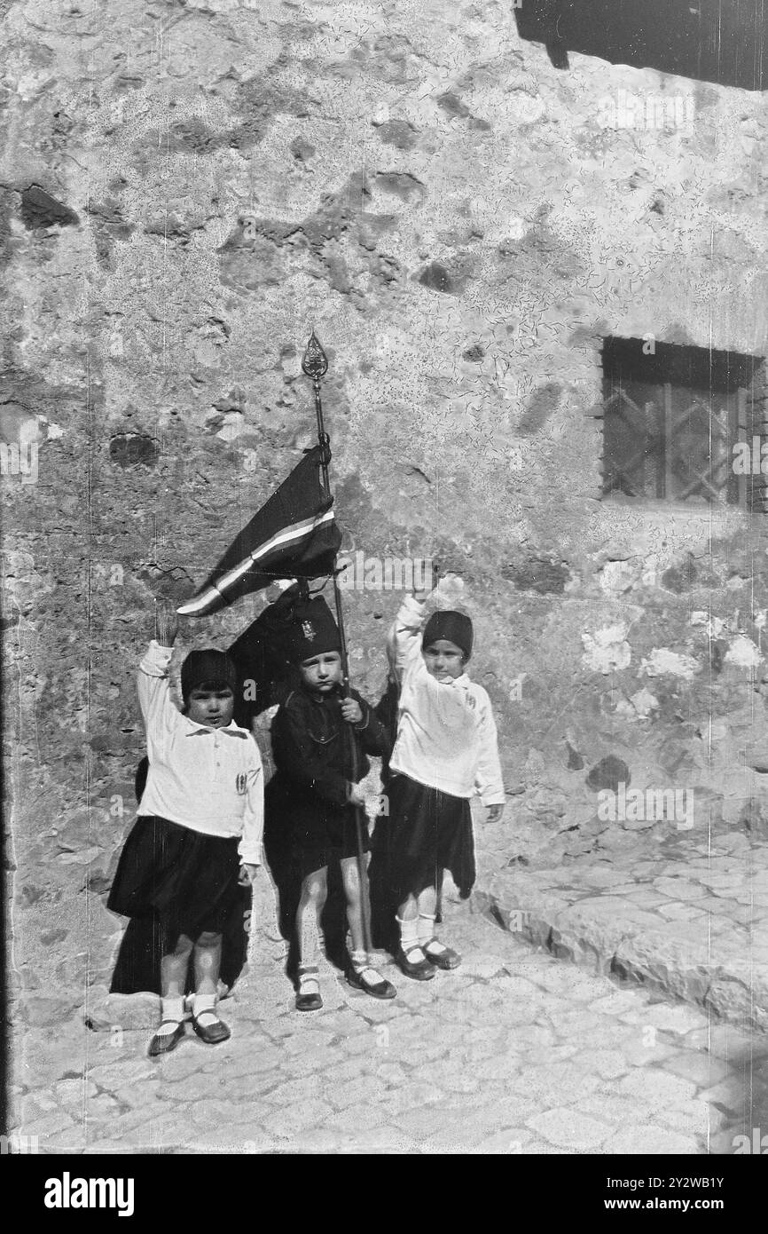 Trevinano: vita rurale nel piccolo paese negli anni '30 Stockfoto