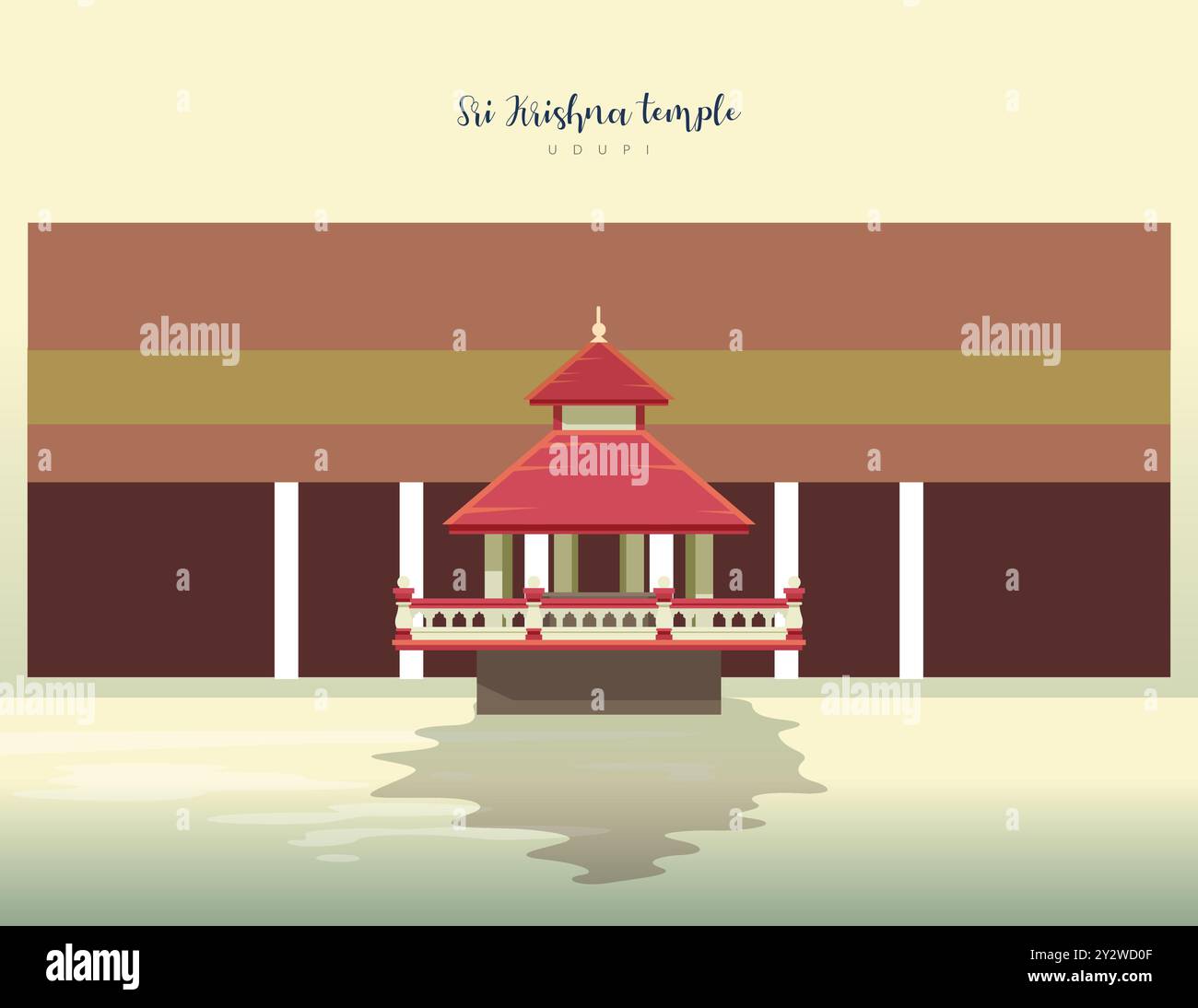 Sri Krishna Tempel Udupi - Stock Illustration als EPS 10 Datei Stock Vektor