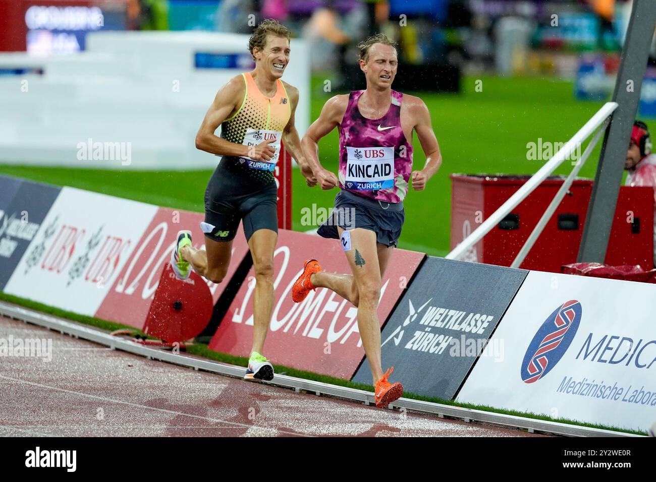 Zürich, Schweiz. September 2024. Zürich, Schweiz, 5. September 2024: William Kincaid (USA) während des 3000m Men Events in der Wanda Diamond League Weltklasse Zürich im Stadion Letzigrund in Zürich, Schweiz. (Daniela Porcelli/SPP) Credit: SPP Sport Press Photo. /Alamy Live News Stockfoto