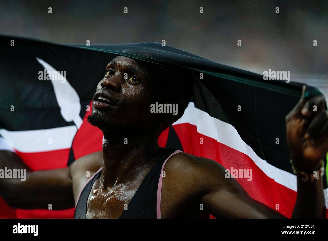 Zürich, Schweiz. September 2024. Zürich, Schweiz, 5. September 2024: Porträt (Kopfaufnahme/Nahaufnahme) von Cornelius Kemboi (KEN) während des 3000m langen Men Events in der Wanda Diamond League Weltklasse Zürich im Stadion Letzigrund in Zürich, Schweiz. (Daniela Porcelli/SPP) Credit: SPP Sport Press Photo. /Alamy Live News Stockfoto