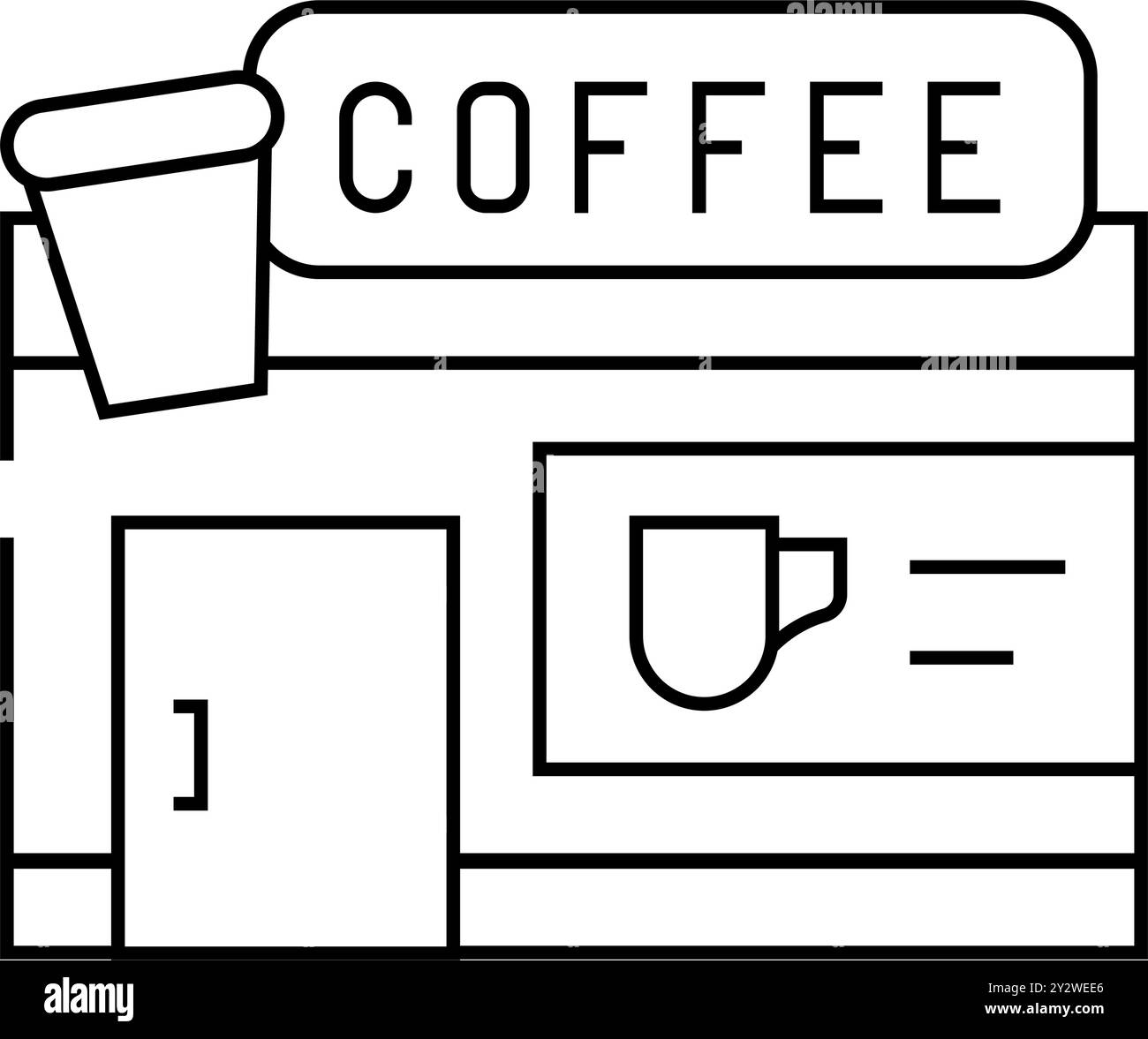 Abbildung der Symbole für die Linie „Coffee Shop“ Stock Vektor