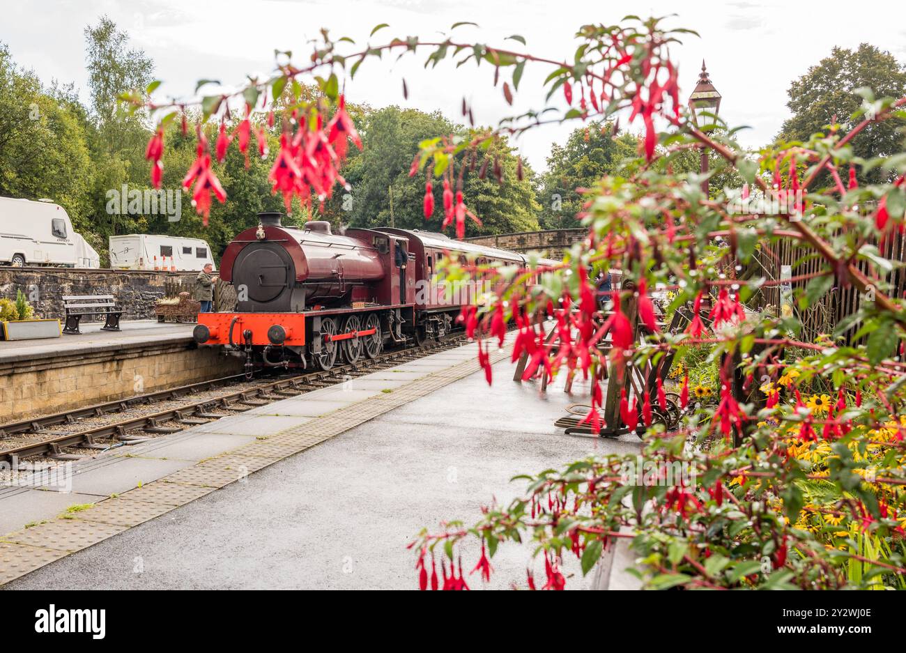 W Bagnall 0-6-0T: 68012 'The Duke', eine erhaltene Dampflokomotive, die auf der Ecclesbourne Valley Railway betrieben wird. Stockfoto