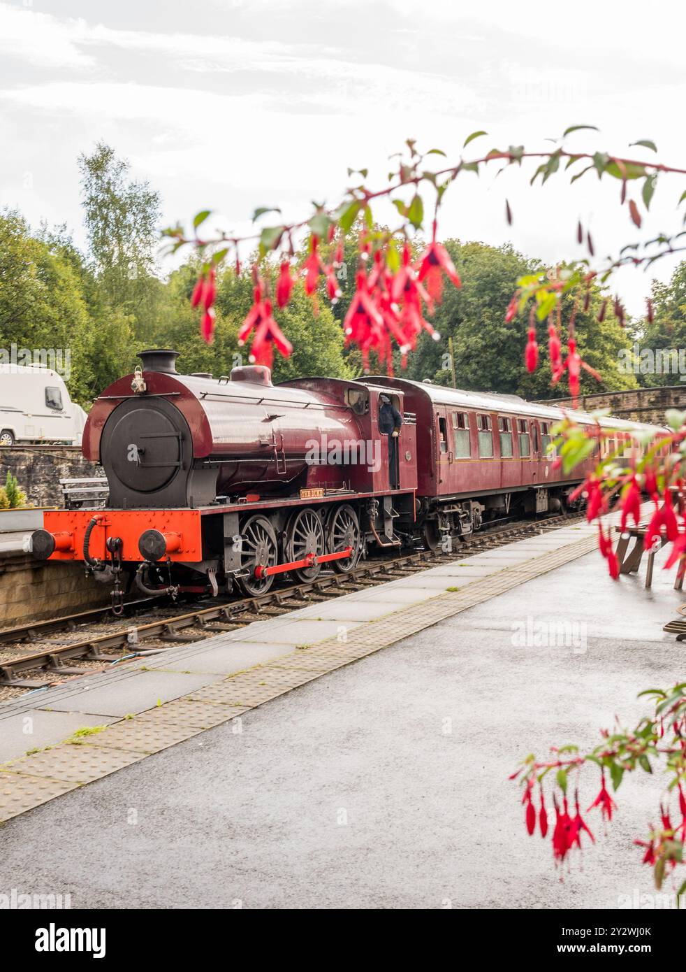 W Bagnall 0-6-0T: 68012 'The Duke', eine erhaltene Dampflokomotive, die auf der Ecclesbourne Valley Railway betrieben wird. Stockfoto