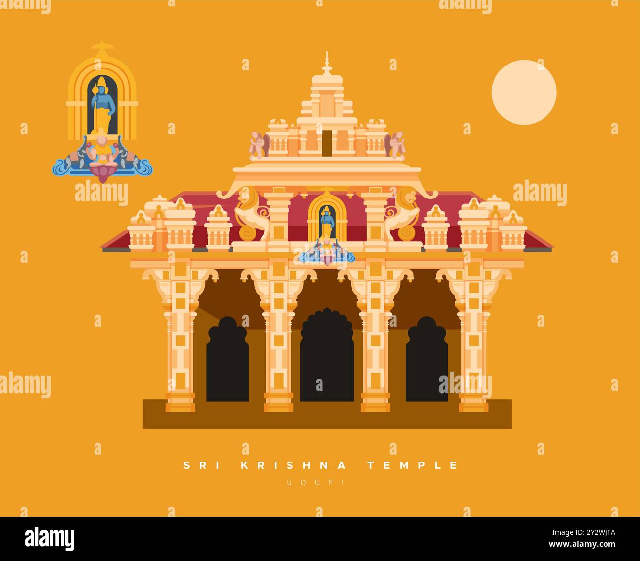 Sri Krishna Tempel Udupi - Stock Illustration als EPS 10 Datei Stock Vektor