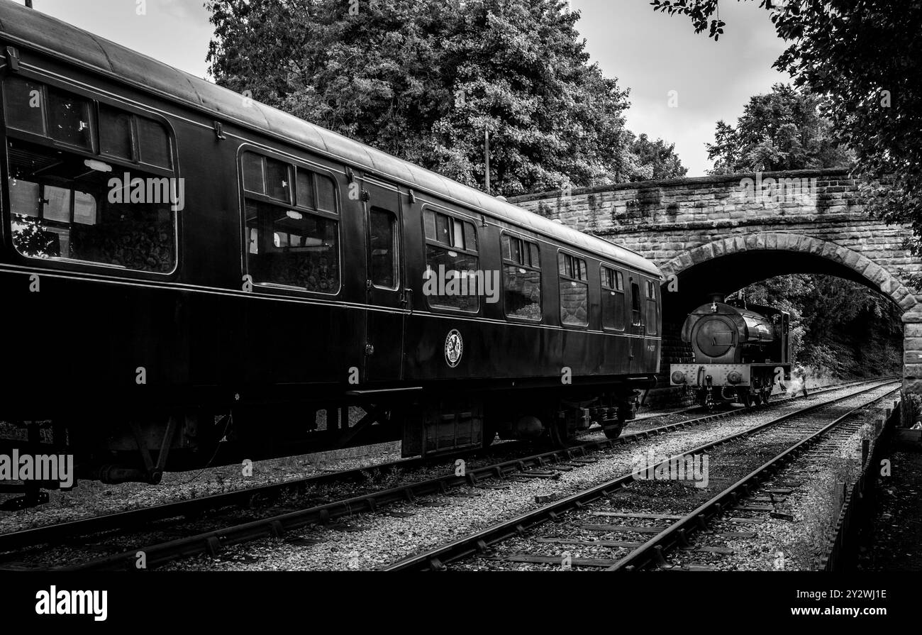 W Bagnall 0-6-0T: 68012 'The Duke', eine erhaltene Dampflokomotive, die auf der Ecclesbourne Valley Railway betrieben wird. Stockfoto