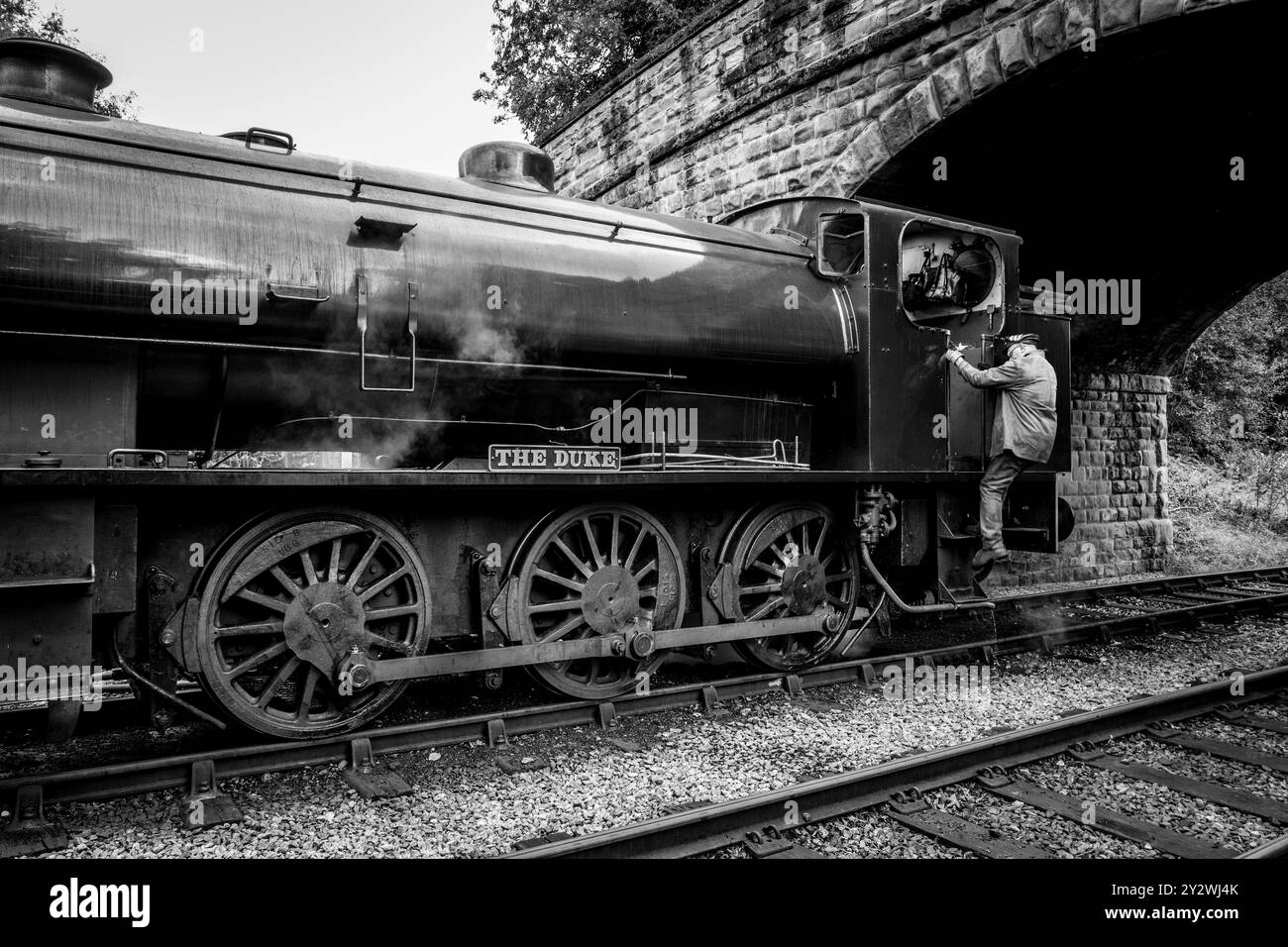 W Bagnall 0-6-0T: 68012 'The Duke', eine erhaltene Dampflokomotive, die auf der Ecclesbourne Valley Railway betrieben wird. Stockfoto