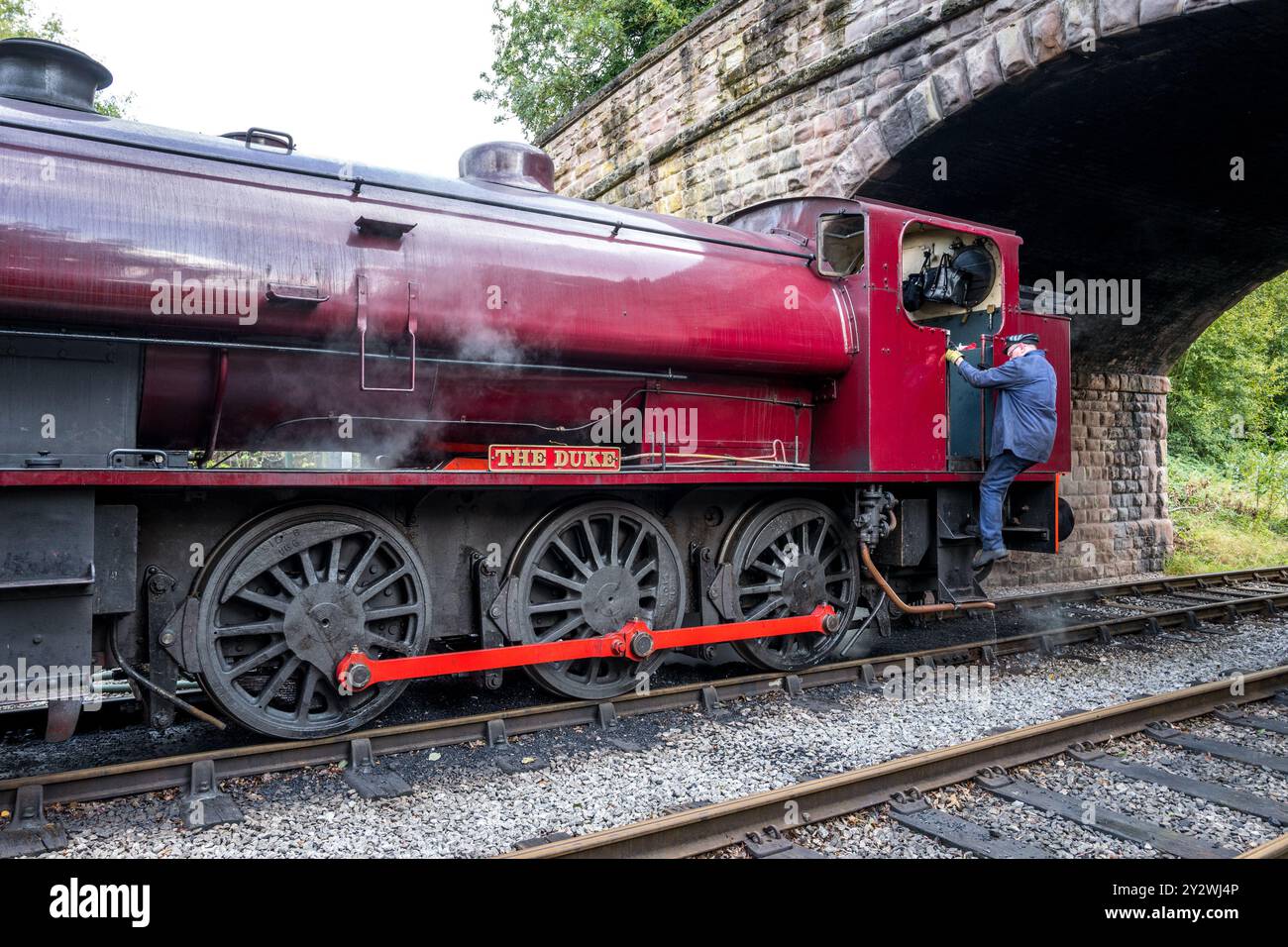 W Bagnall 0-6-0T: 68012 'The Duke', eine erhaltene Dampflokomotive, die auf der Ecclesbourne Valley Railway betrieben wird. Stockfoto