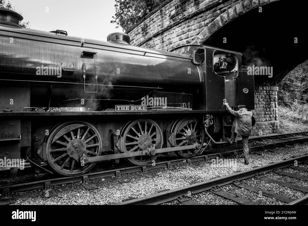 W Bagnall 0-6-0T: 68012 'The Duke', eine erhaltene Dampflokomotive, die auf der Ecclesbourne Valley Railway betrieben wird. Stockfoto