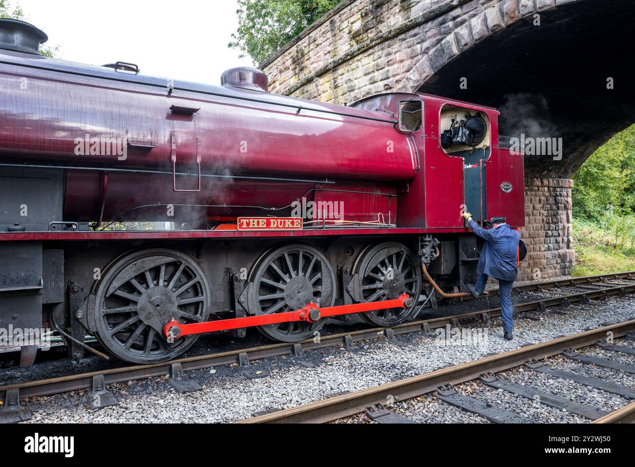 W Bagnall 0-6-0T: 68012 'The Duke', eine erhaltene Dampflokomotive, die auf der Ecclesbourne Valley Railway betrieben wird. Stockfoto