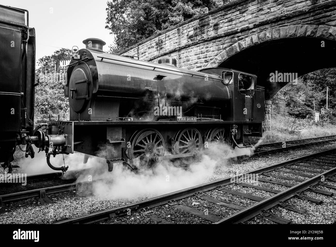 W Bagnall 0-6-0T: 68012 'The Duke', eine erhaltene Dampflokomotive, die auf der Ecclesbourne Valley Railway betrieben wird. Stockfoto