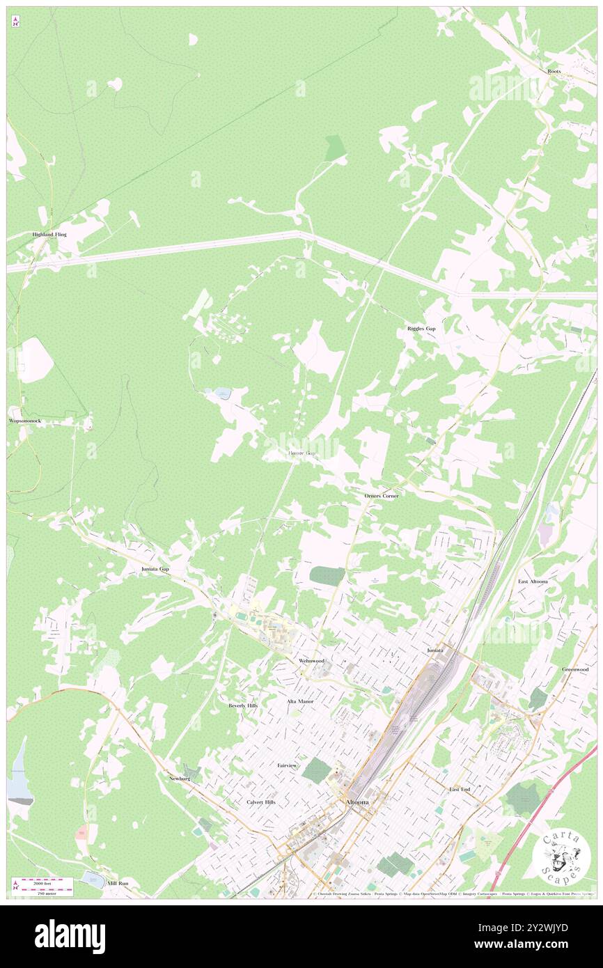 Homer Gap, Blair County, USA, USA, Pennsylvania, n 40 33' 50'', S 78 24' 15'', Karte, Cartascapes Map, veröffentlicht 2024. Erkunden Sie Cartascapes, eine Karte, die die vielfältigen Landschaften, Kulturen und Ökosysteme der Erde enthüllt. Reisen Sie durch Zeit und Raum und entdecken Sie die Verflechtungen der Vergangenheit, Gegenwart und Zukunft unseres Planeten. Stockfoto