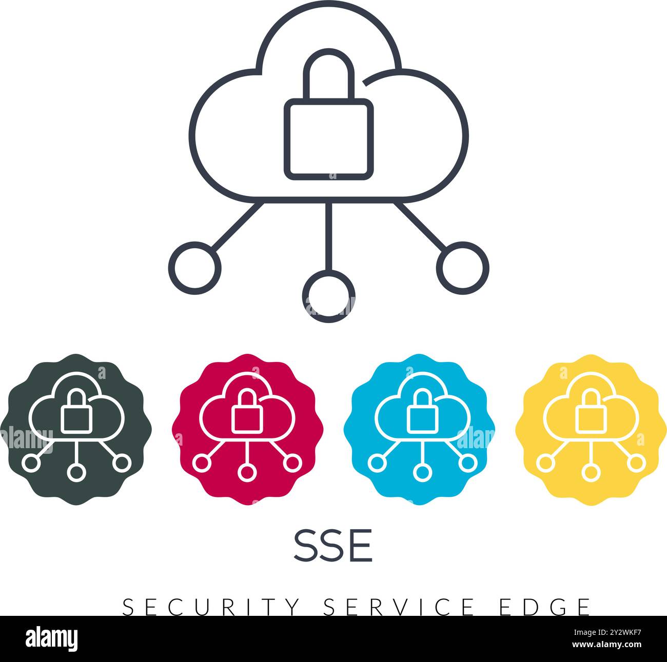 Security Service Edge – SSE-Symbol – Abbildung als EPS 10-Datei Stock Vektor