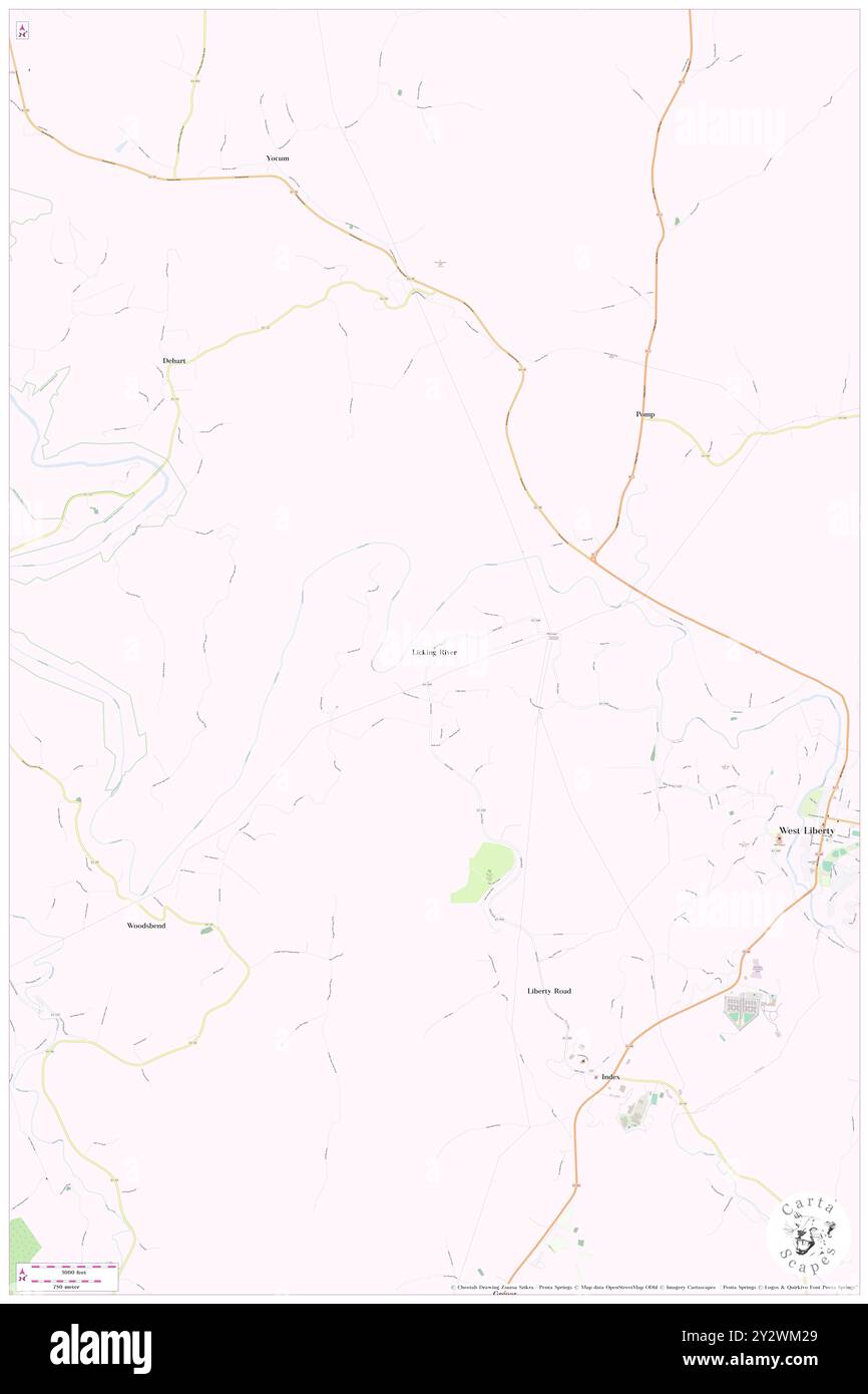 Licking River, Morgan County, USA, USA, Kentucky, n 37 56' 14'', S 83 18' 22'', Karte, Cartascapes Map, veröffentlicht 2024. Erkunden Sie Cartascapes, eine Karte, die die vielfältigen Landschaften, Kulturen und Ökosysteme der Erde enthüllt. Reisen Sie durch Zeit und Raum und entdecken Sie die Verflechtungen der Vergangenheit, Gegenwart und Zukunft unseres Planeten. Stockfoto