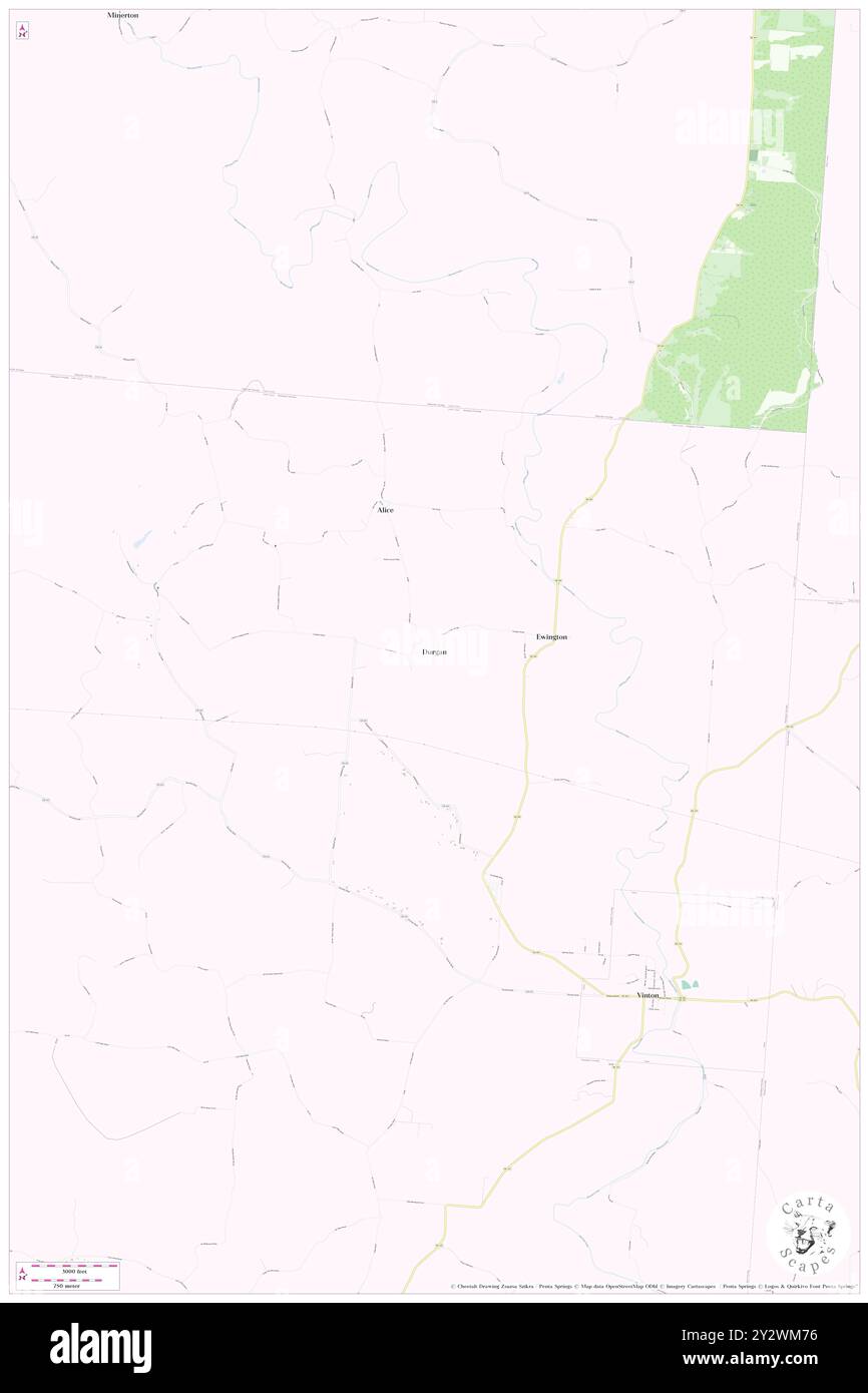 Durgan, Gallia County, USA, USA, Ohio, n 39 0' 29'', S 82 22' 0'', Karte, Cartascapes Map, veröffentlicht 2024. Erkunden Sie Cartascapes, eine Karte, die die vielfältigen Landschaften, Kulturen und Ökosysteme der Erde enthüllt. Reisen Sie durch Zeit und Raum und entdecken Sie die Verflechtungen der Vergangenheit, Gegenwart und Zukunft unseres Planeten. Stockfoto