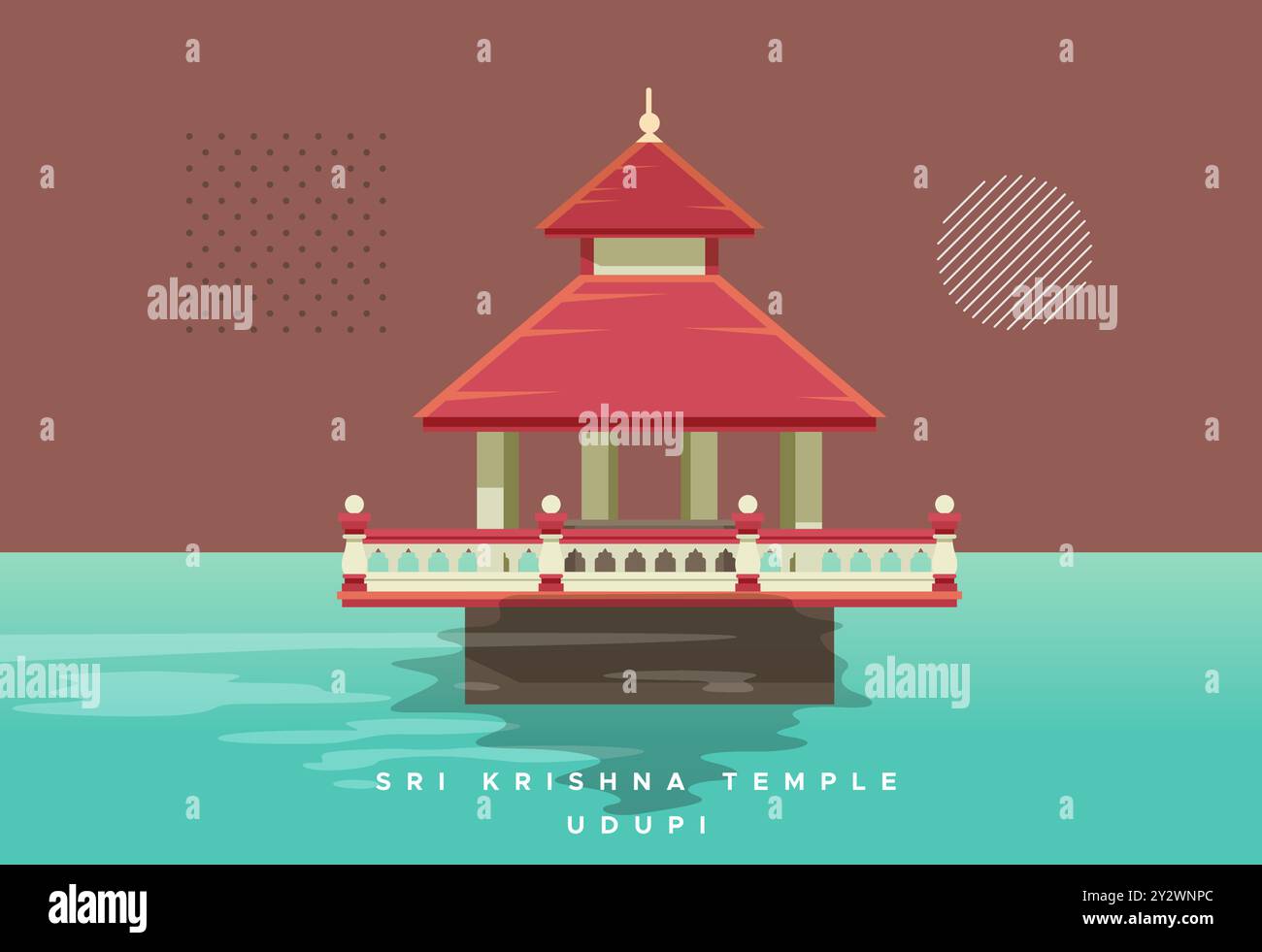 Sri Krishna Tempel Udupi - Stock Illustration als EPS 10 Datei Stock Vektor