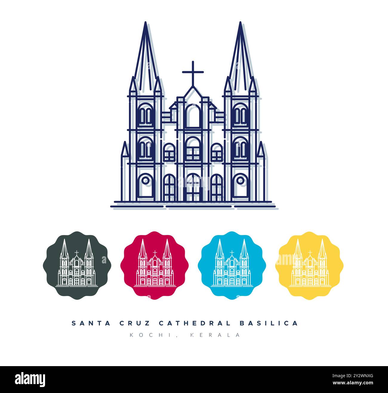 Basilika Santa Cruz – Kochi Kerala – Stockbild als EPS 10-Datei Stock Vektor