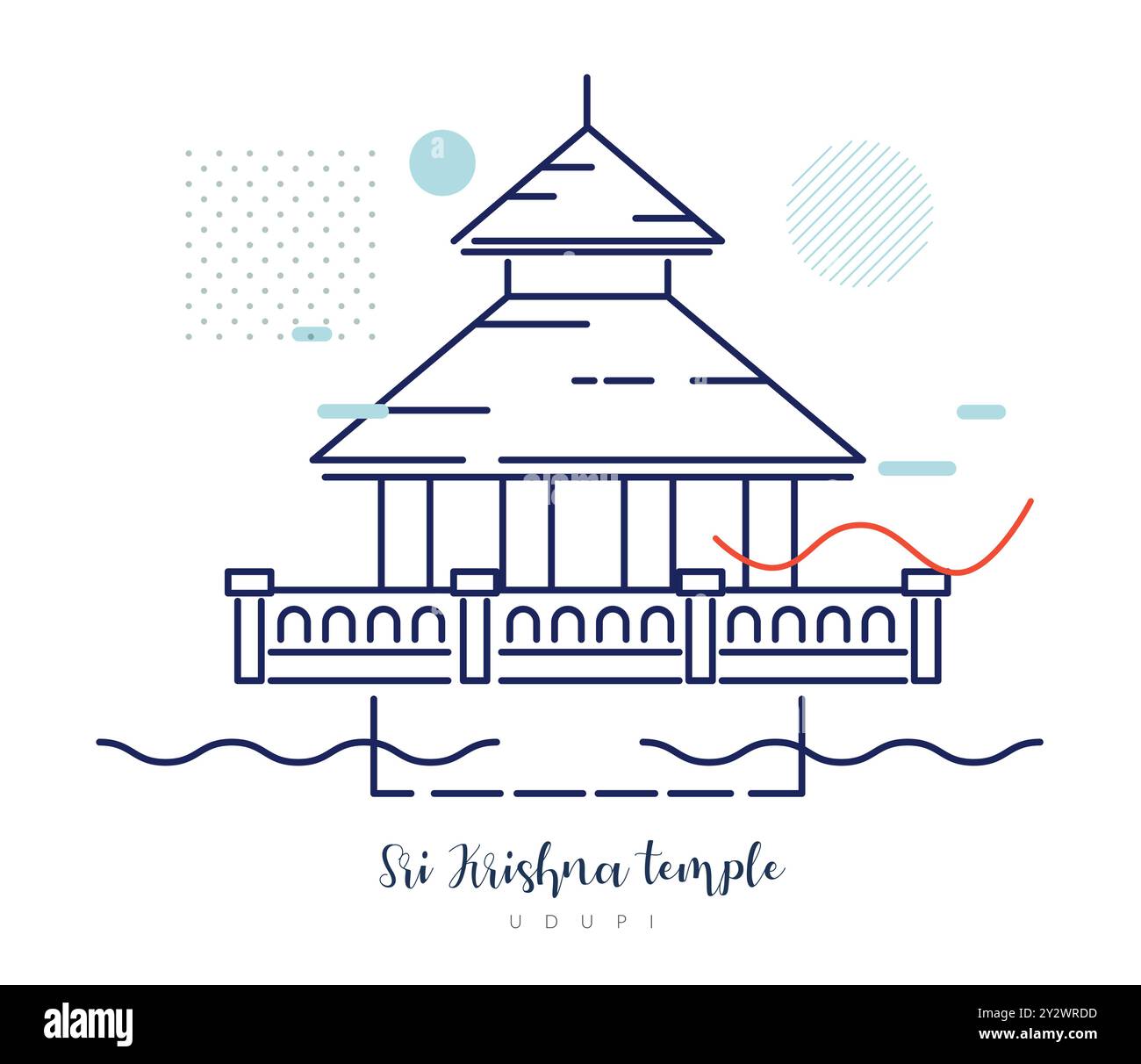 Sri Krishna Tempel Udupi - Stock Illustration als EPS 10 Datei Stock Vektor
