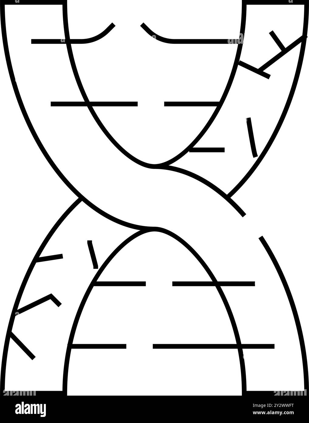 dna-Zerfall Linie Symbol Vektor schwarz Illustration Stock Vektor