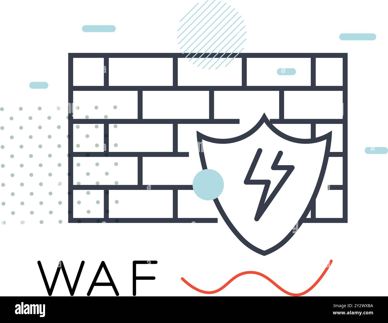 Sicherer Schutz – Web Application Firewall – WAF-Symbol – Abbildung als EPS 10-Datei Stock Vektor