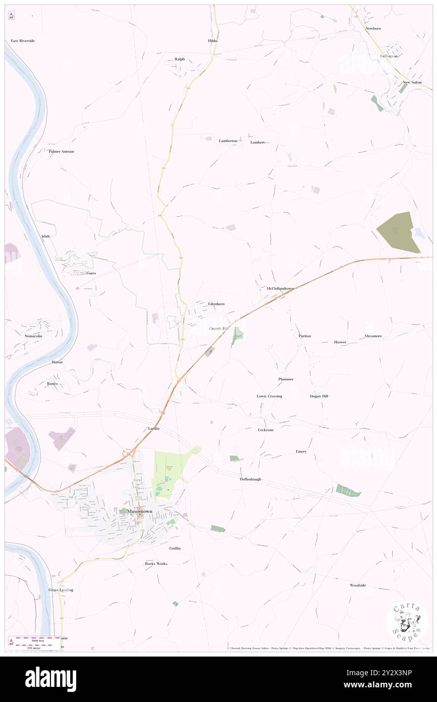 Church Hill, Fayette County, USA, USA, Pennsylvania, n 39 52' 47'', S 79 52' 52'', Karte, Cartascapes Map, veröffentlicht 2024. Erkunden Sie Cartascapes, eine Karte, die die vielfältigen Landschaften, Kulturen und Ökosysteme der Erde enthüllt. Reisen Sie durch Zeit und Raum und entdecken Sie die Verflechtungen der Vergangenheit, Gegenwart und Zukunft unseres Planeten. Stockfoto