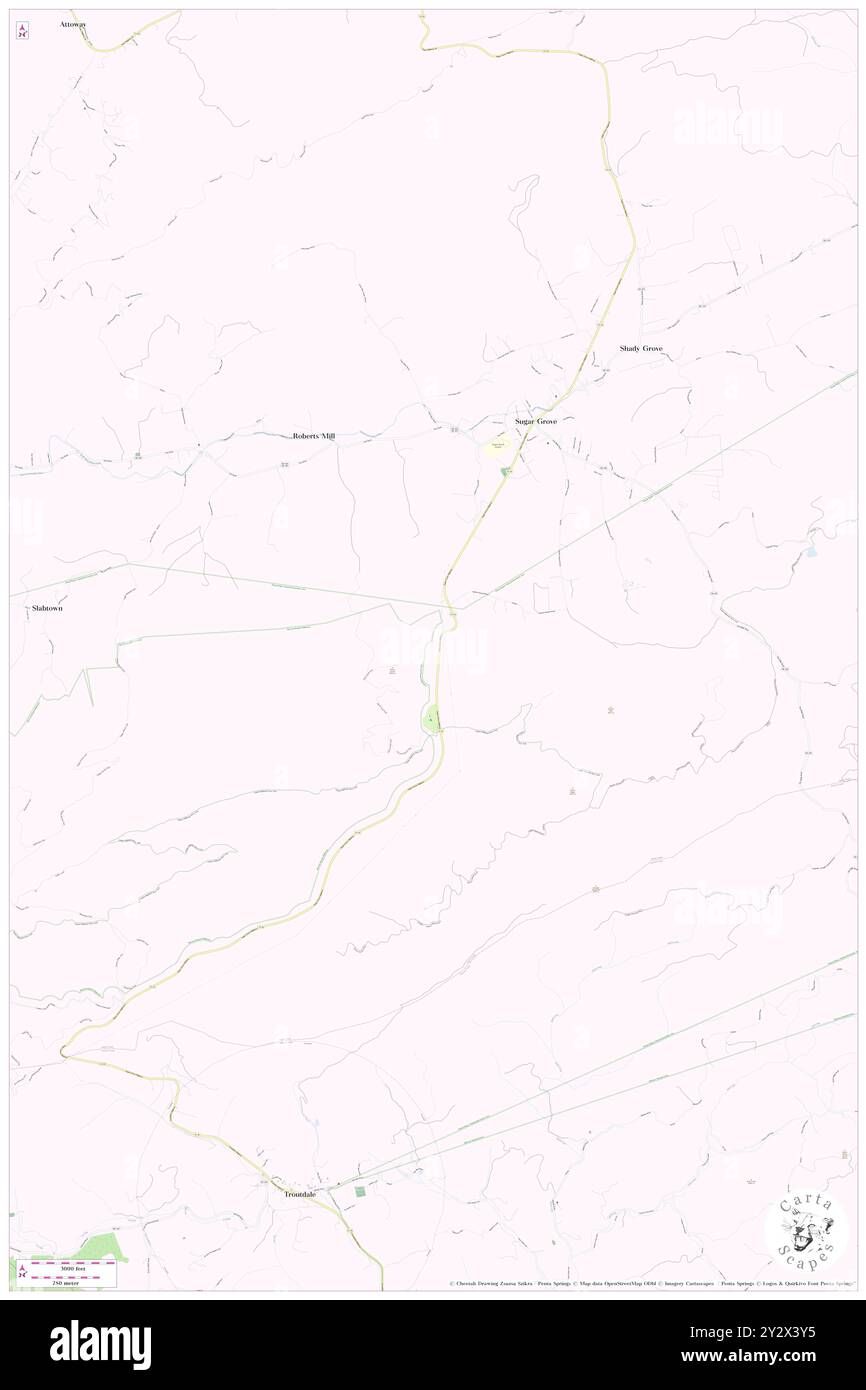 Sugar Grove, Watauga County, USA, Vereinigte Staaten, North Carolina, n 36 15' 28'', S 81 47' 17'', Karte, Cartascapes Map, veröffentlicht 2024. Erkunden Sie Cartascapes, eine Karte, die die vielfältigen Landschaften, Kulturen und Ökosysteme der Erde enthüllt. Reisen Sie durch Zeit und Raum und entdecken Sie die Verflechtungen der Vergangenheit, Gegenwart und Zukunft unseres Planeten. Stockfoto