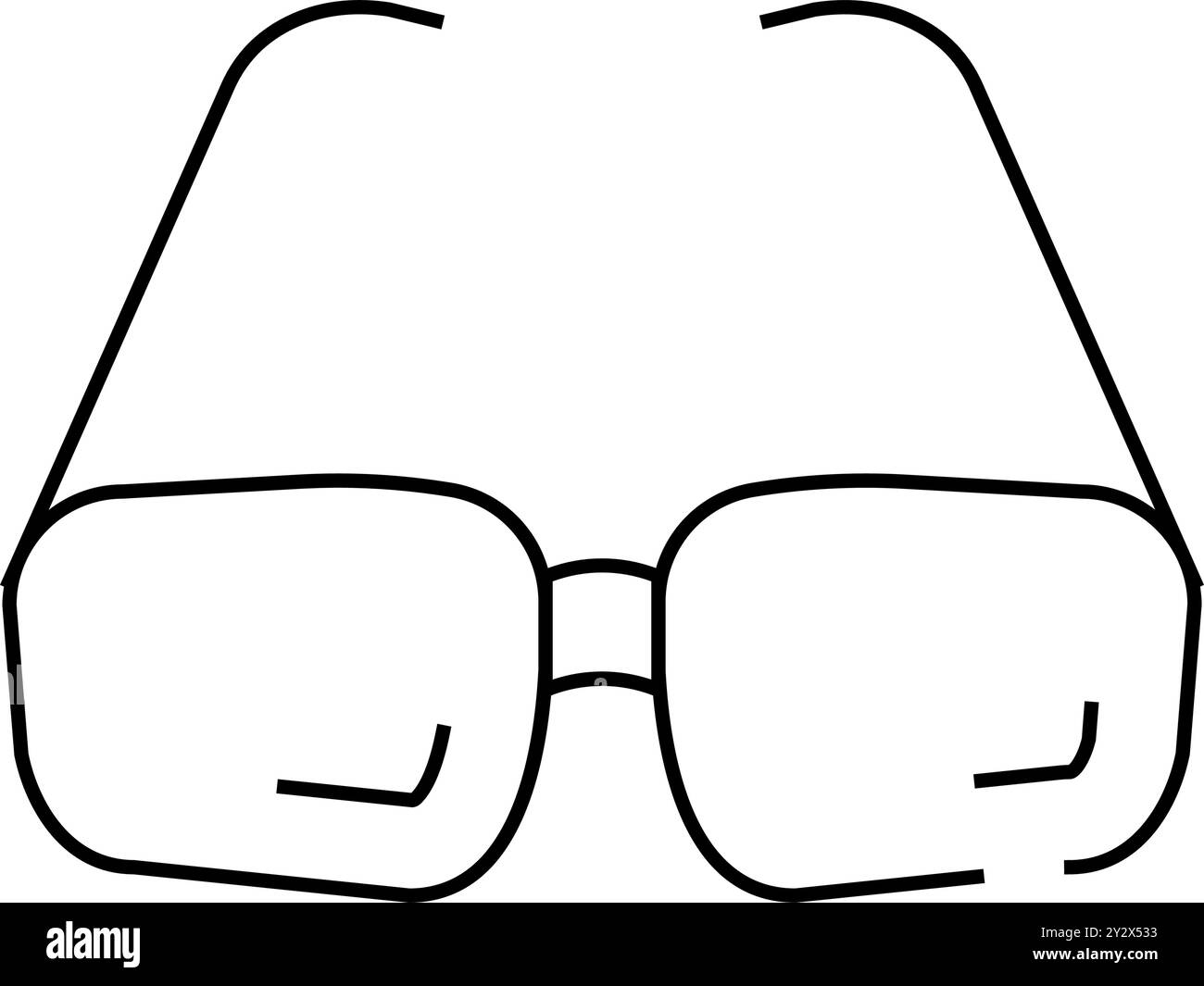 Großvater Brille Linie Symbol Vektor Illustration Zeichen Stock Vektor