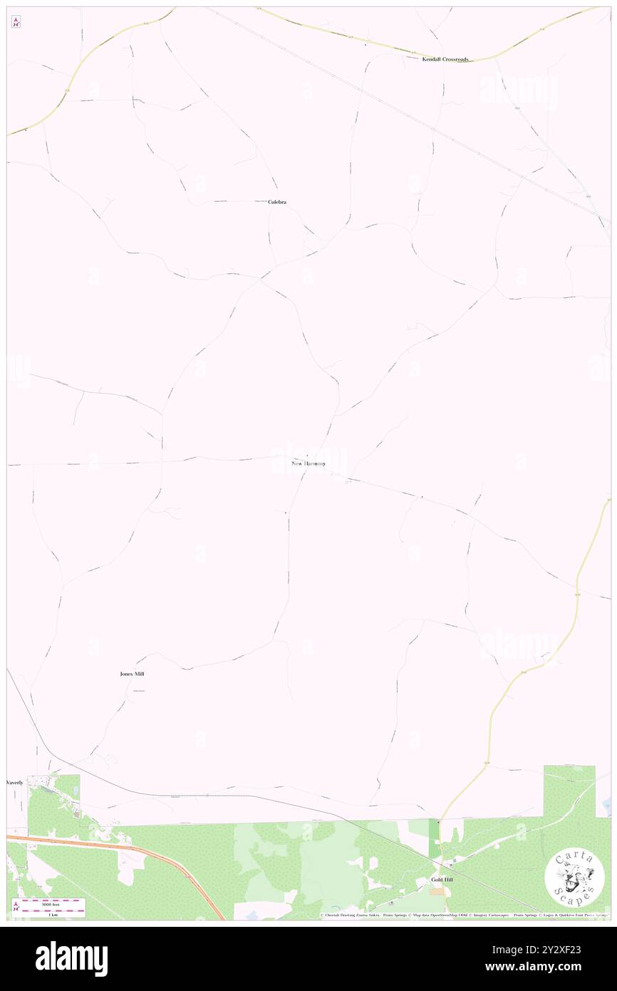 New Harmony, Chambers County, USA, USA, Alabama, n 32 46' 48'', S 85 31' 47'', Karte, Cartascapes Map, veröffentlicht 2024. Erkunden Sie Cartascapes, eine Karte, die die vielfältigen Landschaften, Kulturen und Ökosysteme der Erde enthüllt. Reisen Sie durch Zeit und Raum und entdecken Sie die Verflechtungen der Vergangenheit, Gegenwart und Zukunft unseres Planeten. Stockfoto