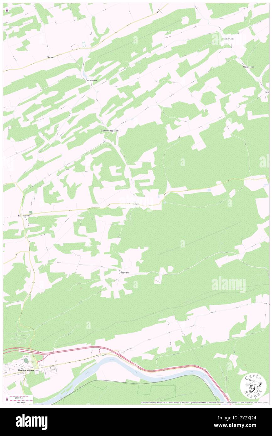 Maze, Juniata County, USA, USA, Pennsylvania, n 40 36' 44'', S 77 11' 43'', Karte, Cartascapes Map, veröffentlicht 2024. Erkunden Sie Cartascapes, eine Karte, die die vielfältigen Landschaften, Kulturen und Ökosysteme der Erde enthüllt. Reisen Sie durch Zeit und Raum und entdecken Sie die Verflechtungen der Vergangenheit, Gegenwart und Zukunft unseres Planeten. Stockfoto