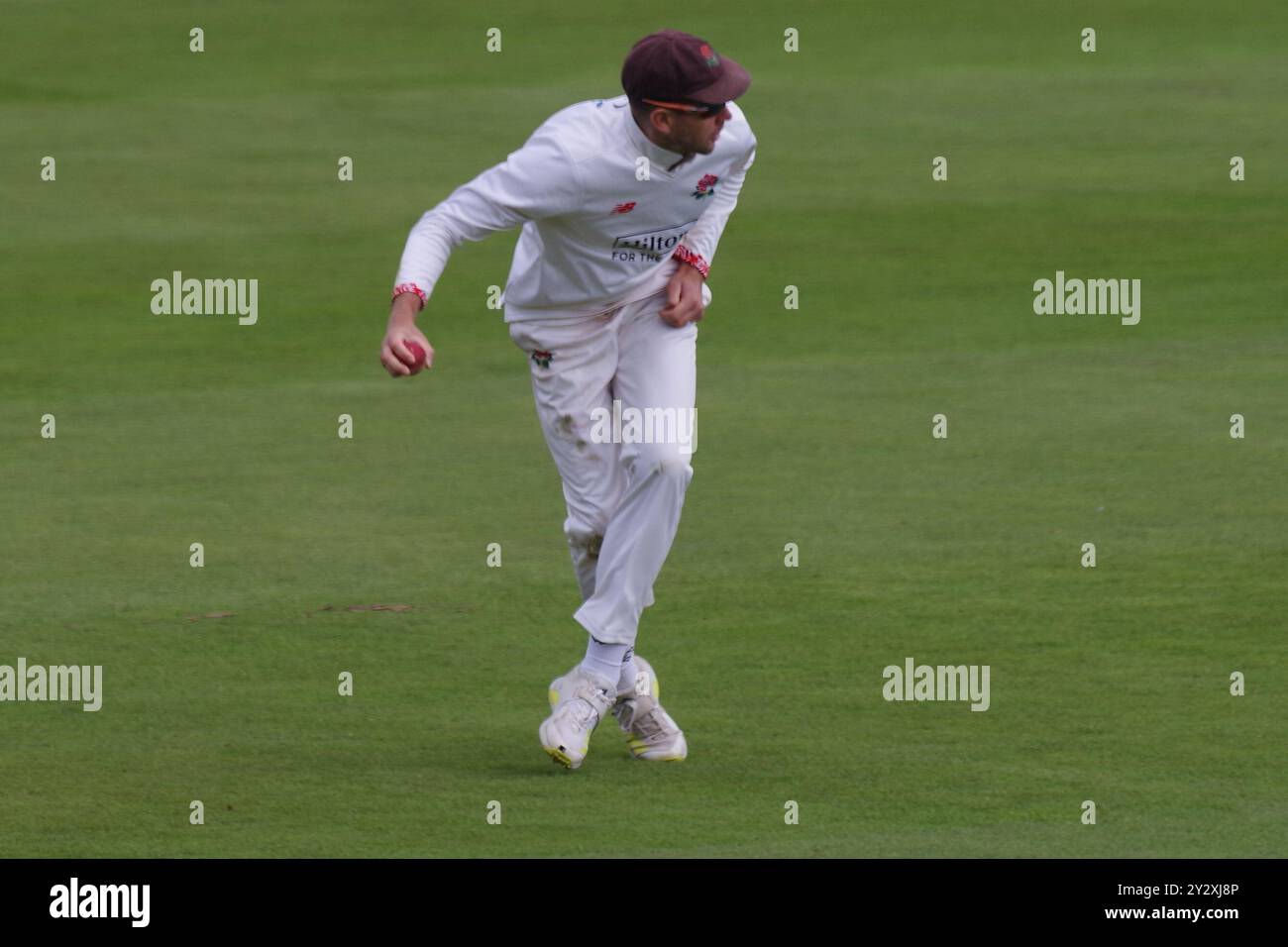 Chester le Street, England, 11. September 2024. Tom Bailey spielt für Lancashire CCC gegen Durham Cricket in einem Spiel der County Championship Division 1 im Seat Unique Riverside. Quelle: Colin Edwards/Alamy Live News. Stockfoto