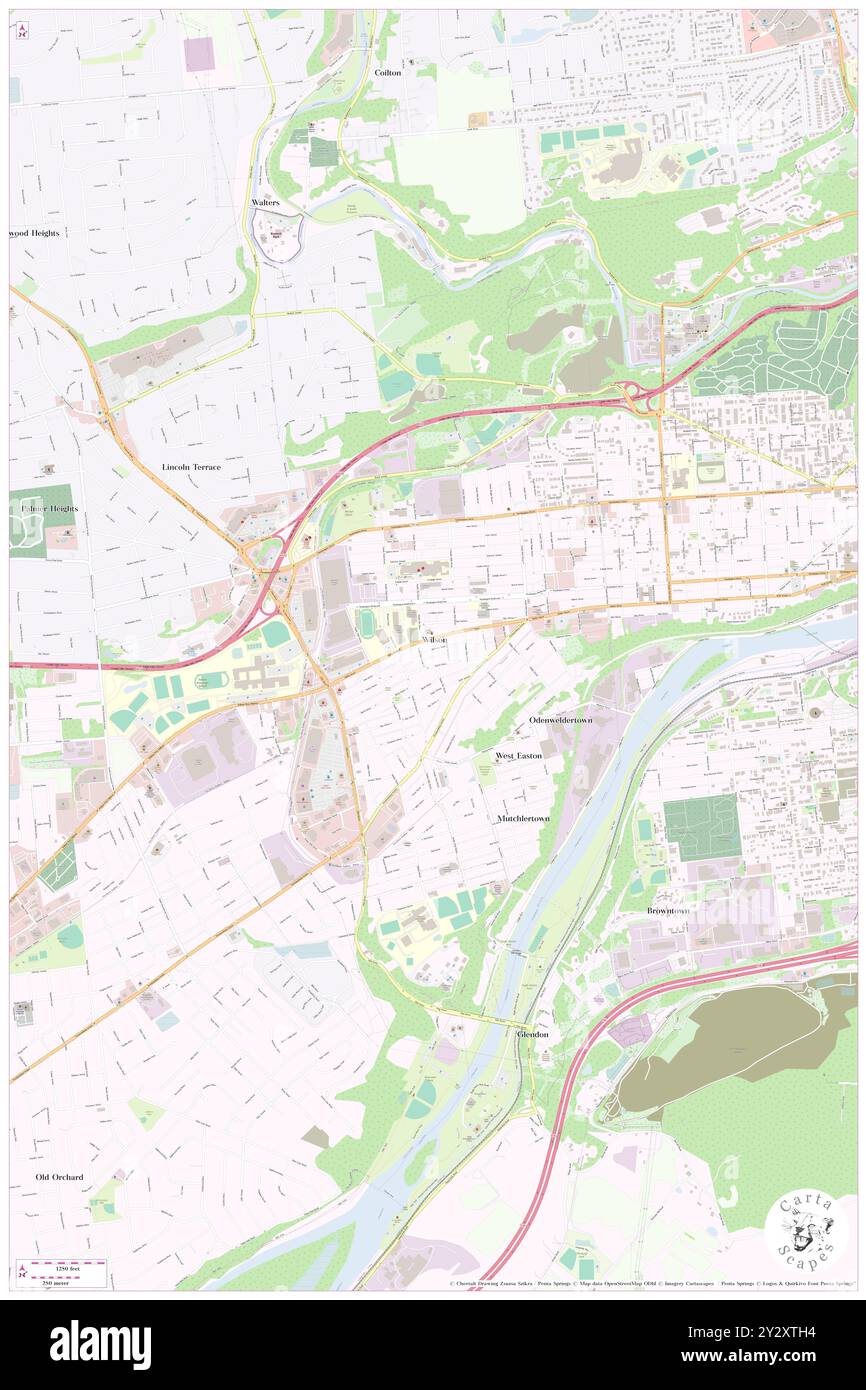 Wilson, Northampton County, USA, USA, Pennsylvania, n 40 41' 2'', S 75 14' 30'', Karte, Cartascapes Map, veröffentlicht 2024. Erkunden Sie Cartascapes, eine Karte, die die vielfältigen Landschaften, Kulturen und Ökosysteme der Erde enthüllt. Reisen Sie durch Zeit und Raum und entdecken Sie die Verflechtungen der Vergangenheit, Gegenwart und Zukunft unseres Planeten. Stockfoto