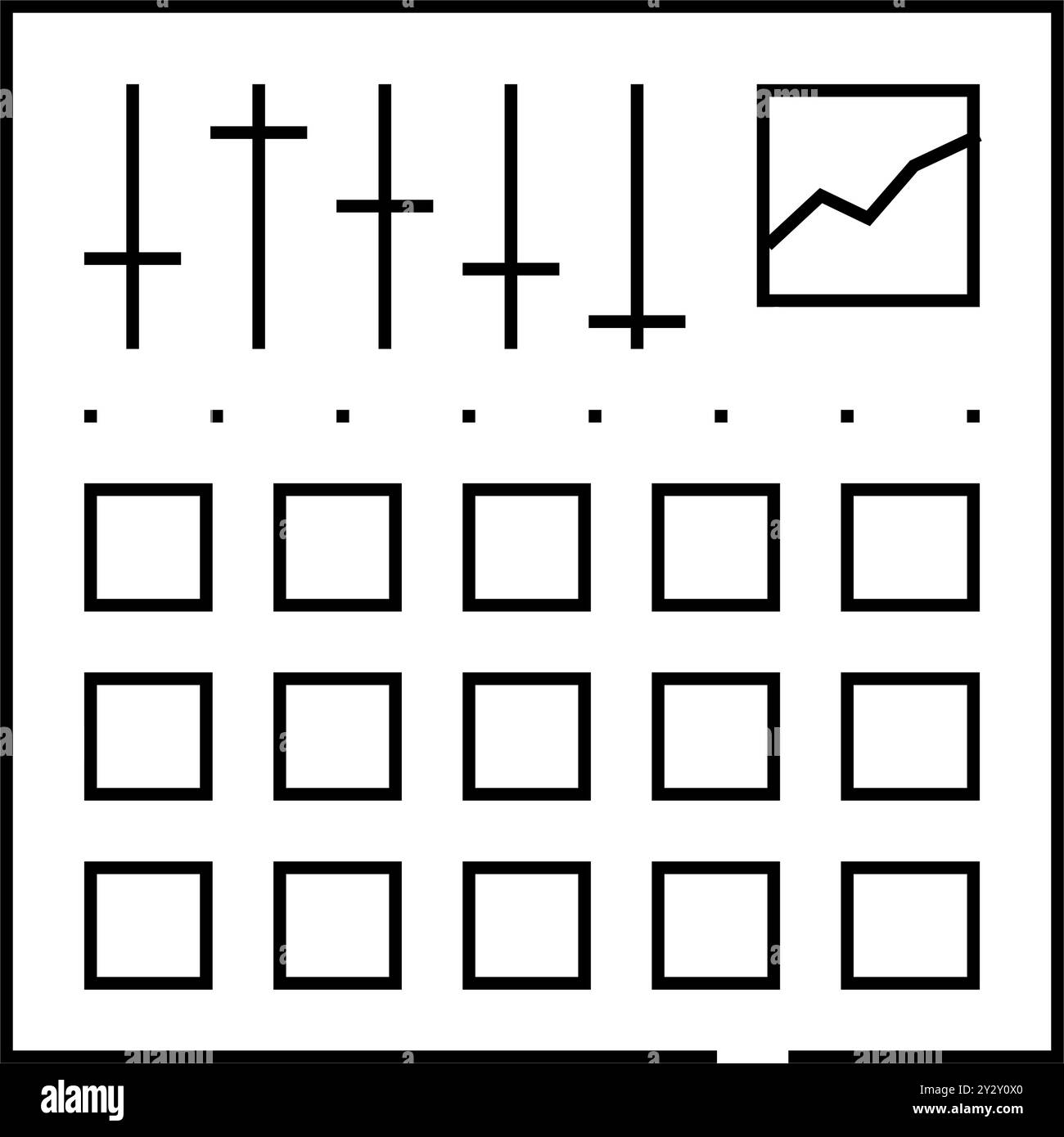 Darstellung des Symbols für die Linie des Equalizer-Geräts flach Stock Vektor