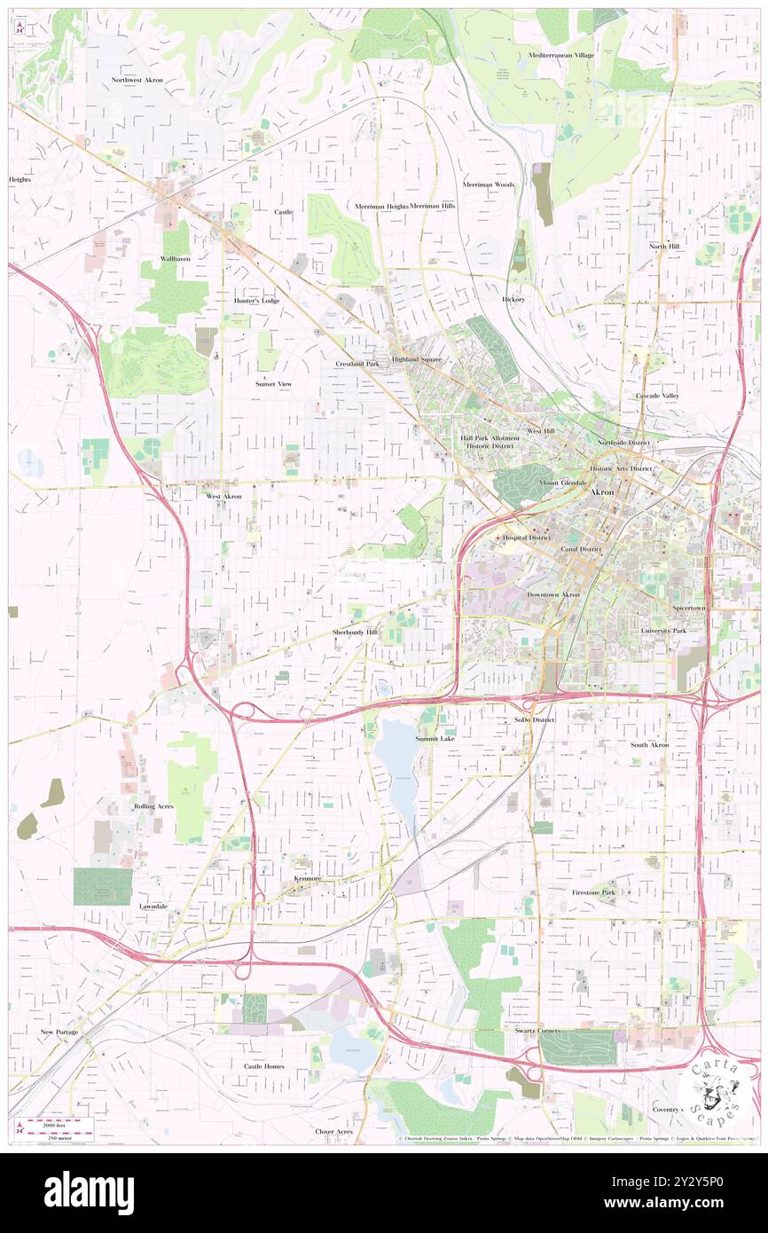 West Akron, Summit County, USA, USA, Ohio, n 41 4' 28'', S 81 32' 51'', Karte, Cartascapes Map, veröffentlicht 2024. Erkunden Sie Cartascapes, eine Karte, die die vielfältigen Landschaften, Kulturen und Ökosysteme der Erde enthüllt. Reisen Sie durch Zeit und Raum und entdecken Sie die Verflechtungen der Vergangenheit, Gegenwart und Zukunft unseres Planeten. Stockfoto