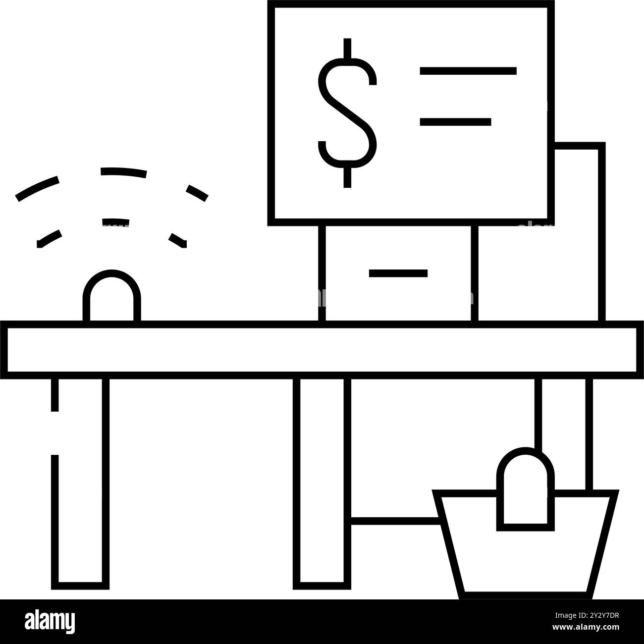 Self-Service-Checkout-Linie Symbol Vektor Illustration Linie Stock Vektor