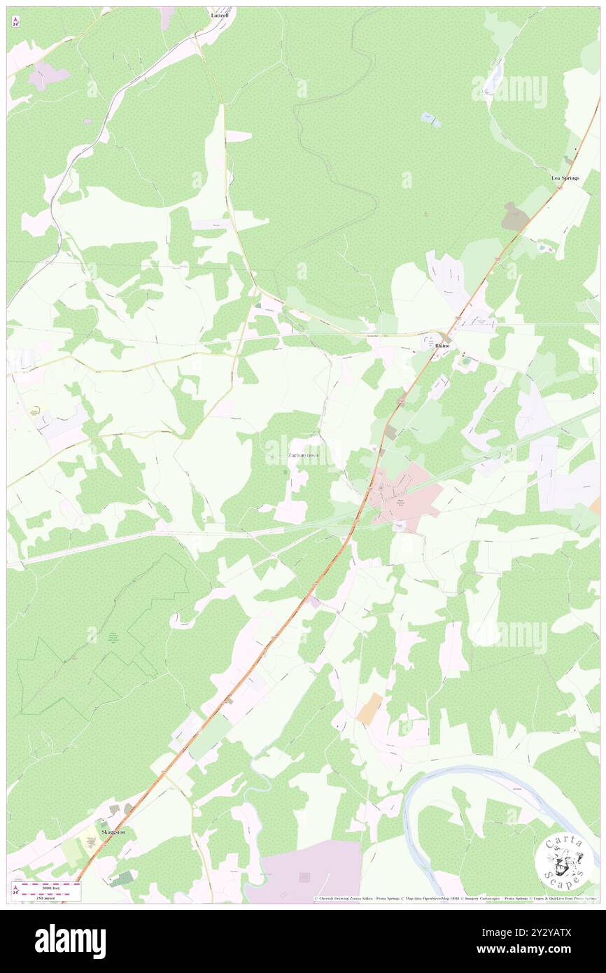 Zacharytown, Knox County, USA, USA, Tennessee, n 36 8' 21'', S 83 43' 39'', Karte, Cartascapes Map, veröffentlicht 2024. Erkunden Sie Cartascapes, eine Karte, die die vielfältigen Landschaften, Kulturen und Ökosysteme der Erde enthüllt. Reisen Sie durch Zeit und Raum und entdecken Sie die Verflechtungen der Vergangenheit, Gegenwart und Zukunft unseres Planeten. Stockfoto