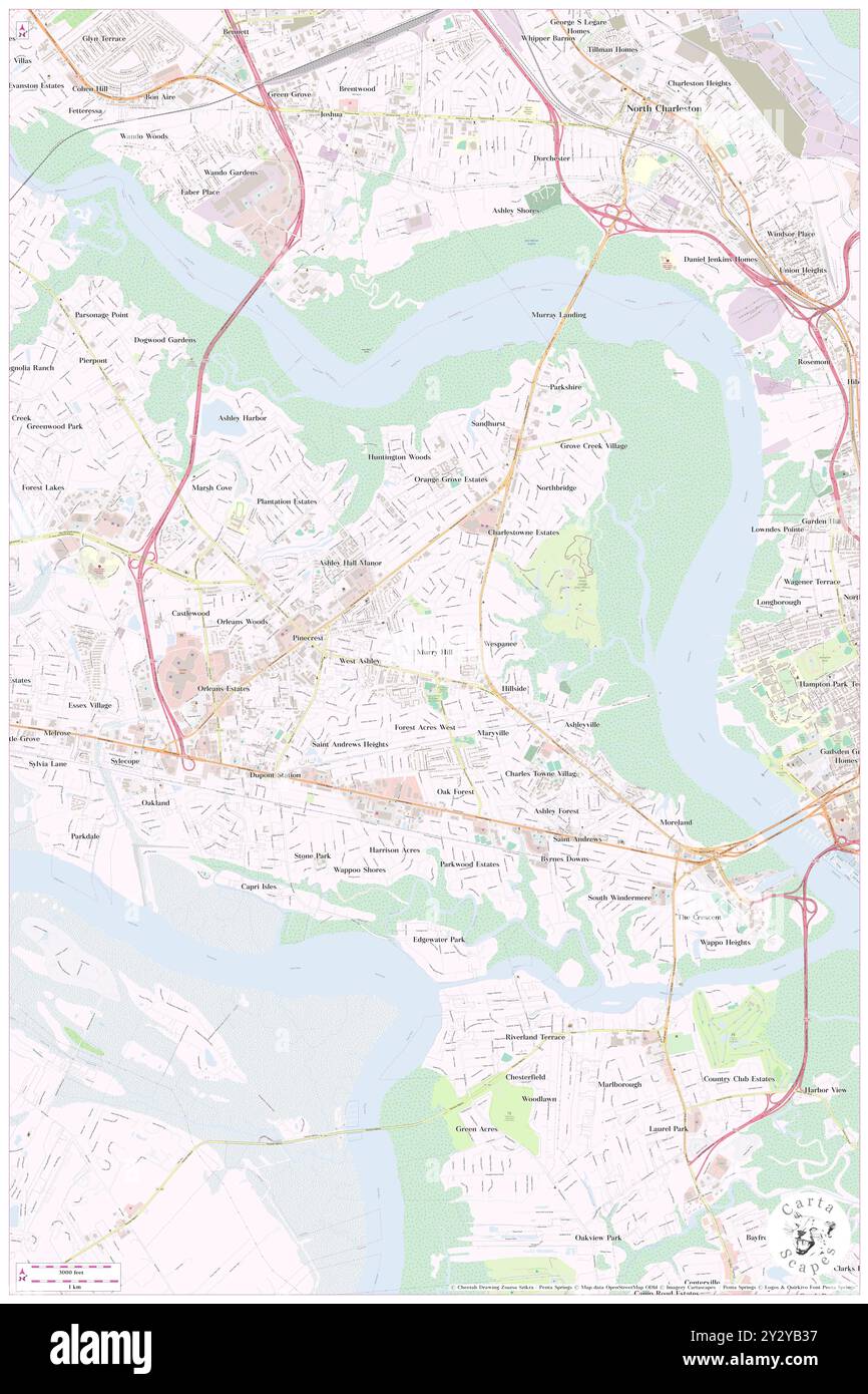 Murry Hill, Charleston County, USA, Vereinigte Staaten, South Carolina, n 32 48' 1'', S 80 0' 7'', Karte, Cartascapes Map, veröffentlicht 2024. Erkunden Sie Cartascapes, eine Karte, die die vielfältigen Landschaften, Kulturen und Ökosysteme der Erde enthüllt. Reisen Sie durch Zeit und Raum und entdecken Sie die Verflechtungen der Vergangenheit, Gegenwart und Zukunft unseres Planeten. Stockfoto