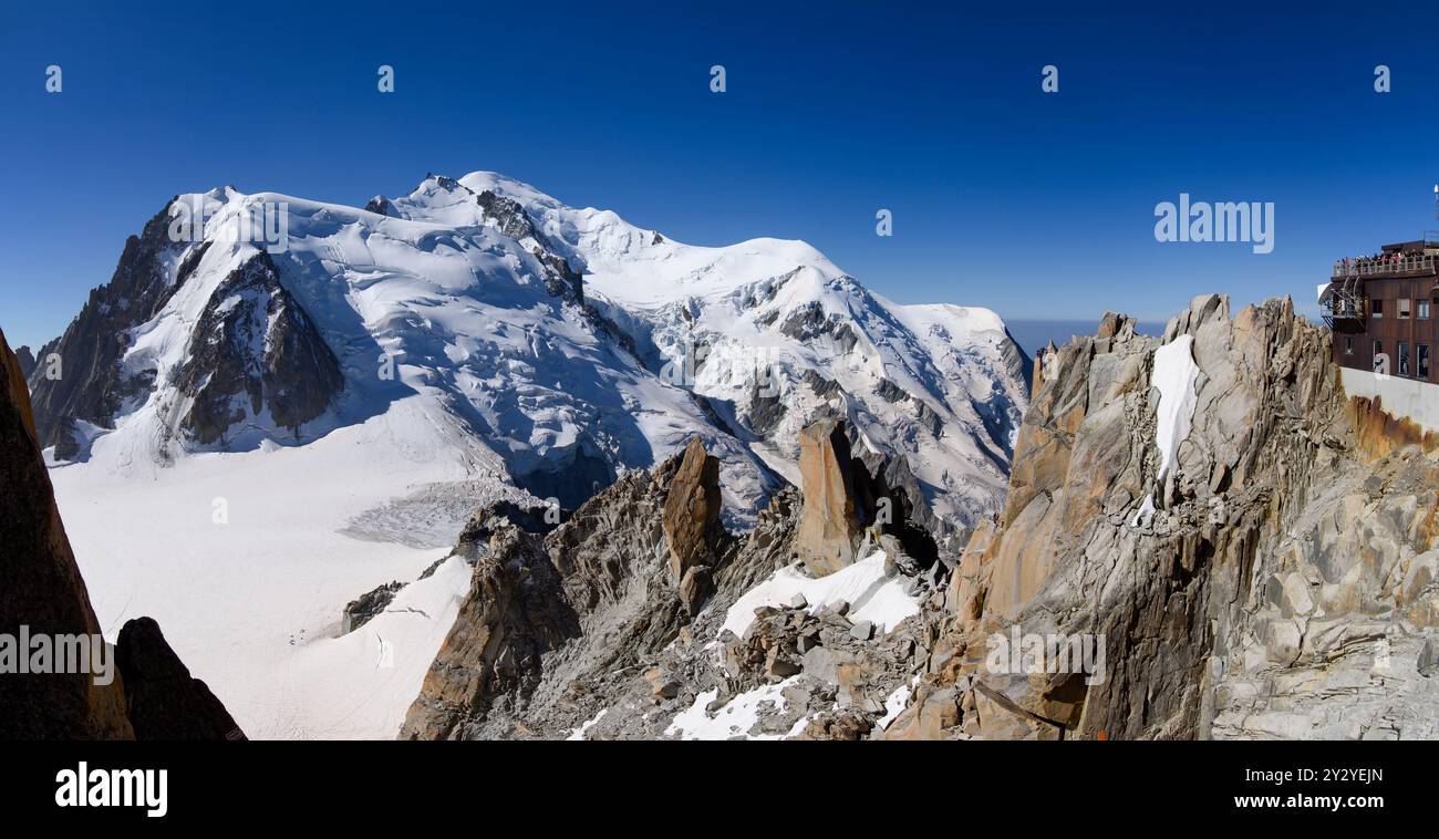 Le Mont Blanc ab l'Aigluille du Midi Stockfoto