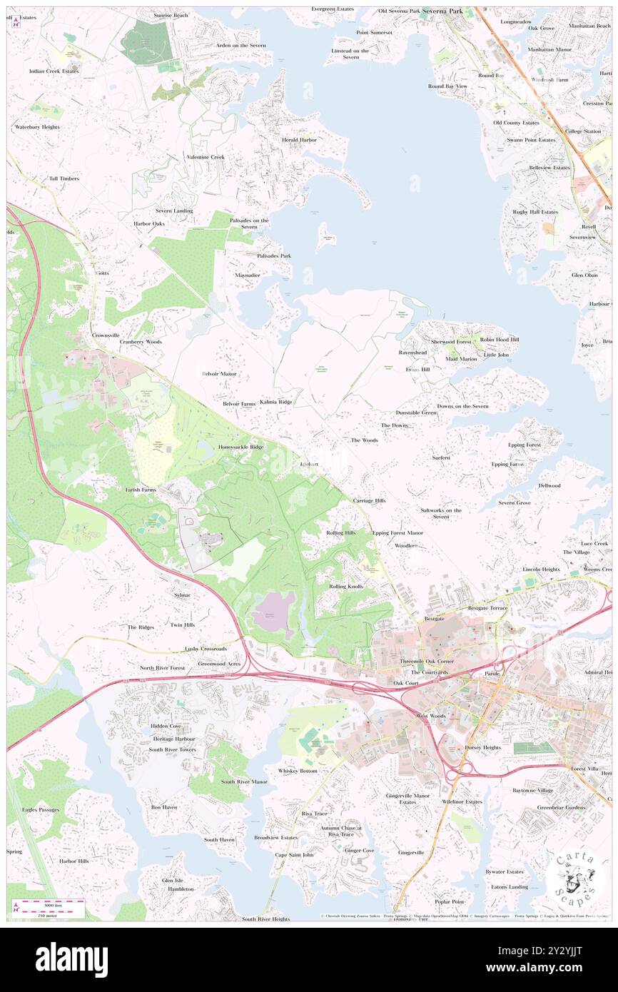 Iglehart, Anne Arundel County, USA, USA, Maryland, n 39 0' 42''', S 76 34' 2'', Karte, Karte, Karte, 2024 veröffentlicht. Erkunden Sie Cartascapes, eine Karte, die die vielfältigen Landschaften, Kulturen und Ökosysteme der Erde enthüllt. Reisen Sie durch Zeit und Raum und entdecken Sie die Verflechtungen der Vergangenheit, Gegenwart und Zukunft unseres Planeten. Stockfoto