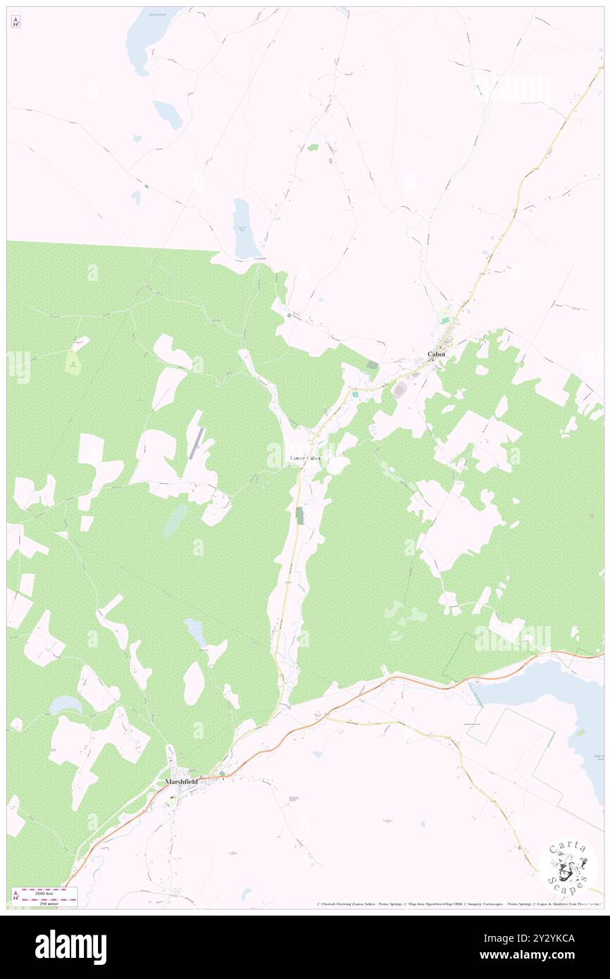 Lower Cabot, Washington County, USA, USA, Vermont, n 44 23' 25''', S 72 19' 57'', Karte, Cartascapes Map, veröffentlicht 2024. Erkunden Sie Cartascapes, eine Karte, die die vielfältigen Landschaften, Kulturen und Ökosysteme der Erde enthüllt. Reisen Sie durch Zeit und Raum und entdecken Sie die Verflechtungen der Vergangenheit, Gegenwart und Zukunft unseres Planeten. Stockfoto