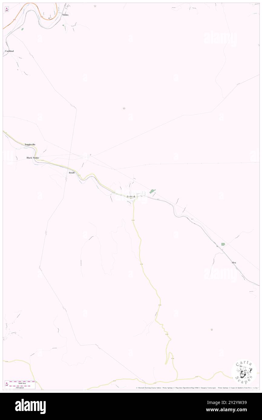 Pathfork, Harlan County, USA, USA, Kentucky, n 36 45' 21'', S 83 27' 52'', Karte, Cartascapes Map, veröffentlicht 2024. Erkunden Sie Cartascapes, eine Karte, die die vielfältigen Landschaften, Kulturen und Ökosysteme der Erde enthüllt. Reisen Sie durch Zeit und Raum und entdecken Sie die Verflechtungen der Vergangenheit, Gegenwart und Zukunft unseres Planeten. Stockfoto