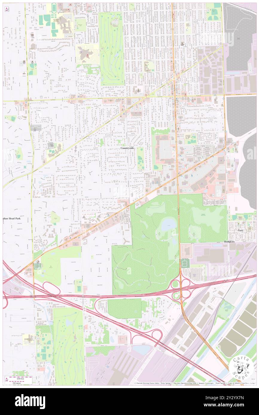 Country, Cook County, USA, USA, Illinois, n 41 46' 58'', S 87 52' 41'', Karte, Cartascapes Map, veröffentlicht 2024. Erkunden Sie Cartascapes, eine Karte, die die vielfältigen Landschaften, Kulturen und Ökosysteme der Erde enthüllt. Reisen Sie durch Zeit und Raum und entdecken Sie die Verflechtungen der Vergangenheit, Gegenwart und Zukunft unseres Planeten. Stockfoto