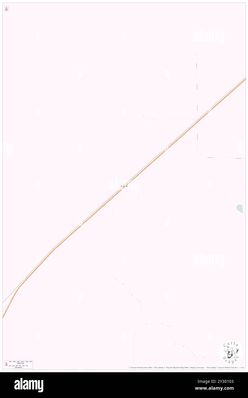 Kermit, Roosevelt County, USA, USA, New Mexico, n 34 0' 4'', S 103 35' 33'', Karte, Karte, Kartenausgabe 2024. Erkunden Sie Cartascapes, eine Karte, die die vielfältigen Landschaften, Kulturen und Ökosysteme der Erde enthüllt. Reisen Sie durch Zeit und Raum und entdecken Sie die Verflechtungen der Vergangenheit, Gegenwart und Zukunft unseres Planeten. Stockfoto