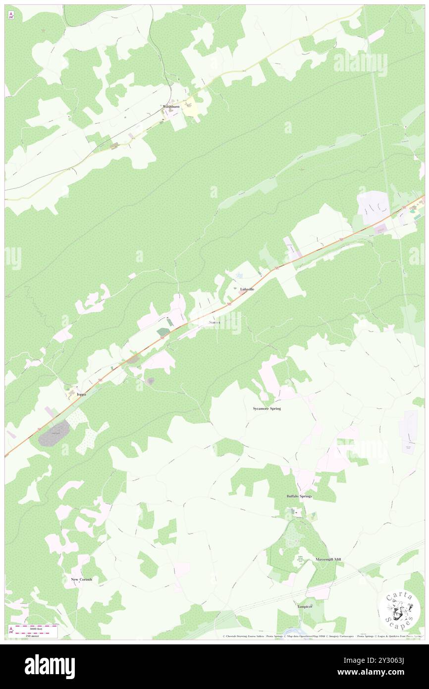 Sunset, Grainger County, USA, USA, Tennessee, n 36 15' 5''', S 83 34' 59'', Karte, Karte, Kartenausgabe 2024. Erkunden Sie Cartascapes, eine Karte, die die vielfältigen Landschaften, Kulturen und Ökosysteme der Erde enthüllt. Reisen Sie durch Zeit und Raum und entdecken Sie die Verflechtungen der Vergangenheit, Gegenwart und Zukunft unseres Planeten. Stockfoto