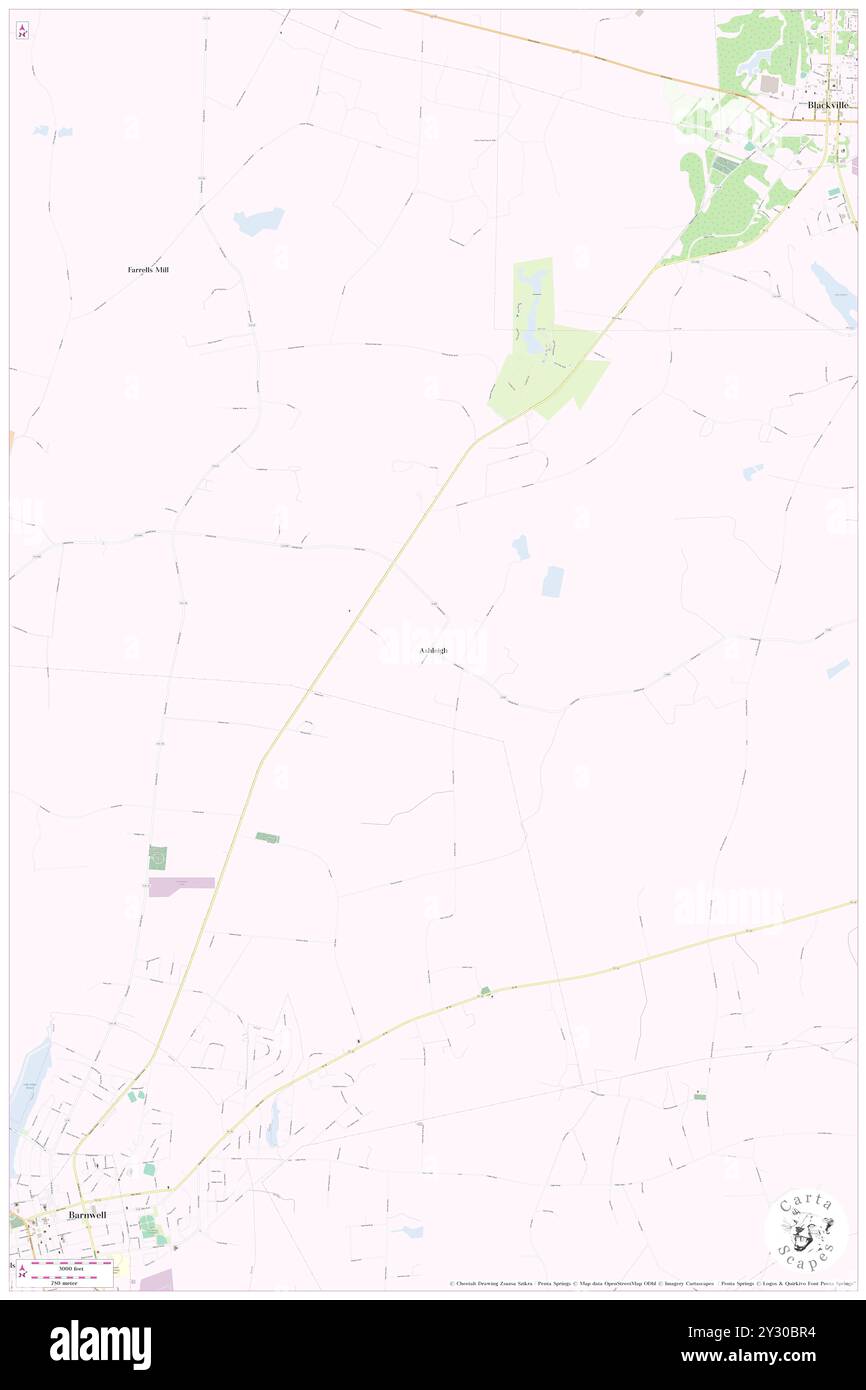 Ashleigh, Barnwell County, USA, Vereinigte Staaten, South Carolina, n 33 18' 3'', S 81 19' 3'', Karte, Cartascapes Map, veröffentlicht 2024. Erkunden Sie Cartascapes, eine Karte, die die vielfältigen Landschaften, Kulturen und Ökosysteme der Erde enthüllt. Reisen Sie durch Zeit und Raum und entdecken Sie die Verflechtungen der Vergangenheit, Gegenwart und Zukunft unseres Planeten. Stockfoto