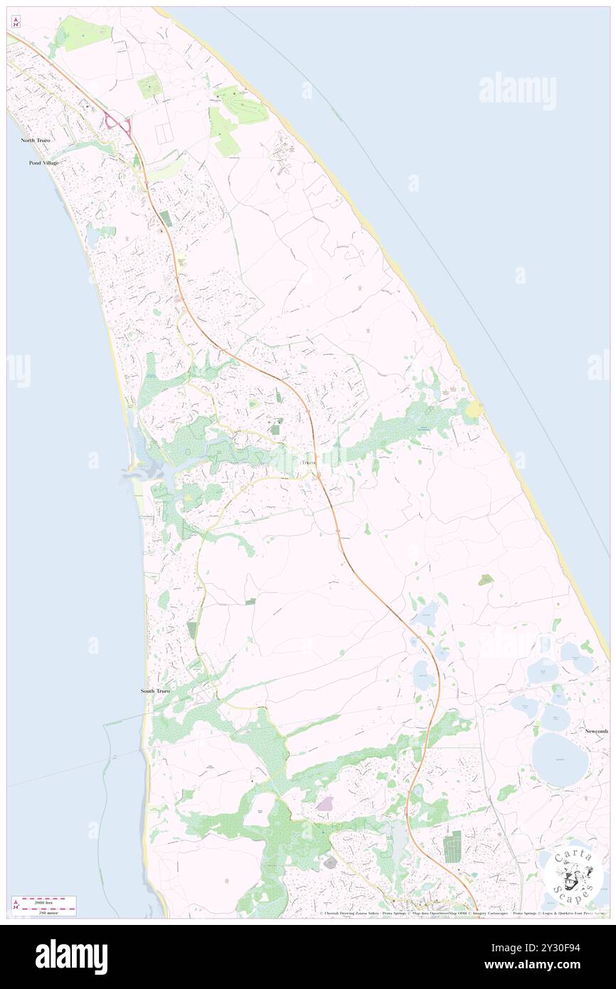 Truro, Barnstable County, USA, USA, Massachusetts, n 41 59' 36'', S 70 2' 59'', Karte, Cartascapes Map, veröffentlicht 2024. Erkunden Sie Cartascapes, eine Karte, die die vielfältigen Landschaften, Kulturen und Ökosysteme der Erde enthüllt. Reisen Sie durch Zeit und Raum und entdecken Sie die Verflechtungen der Vergangenheit, Gegenwart und Zukunft unseres Planeten. Stockfoto